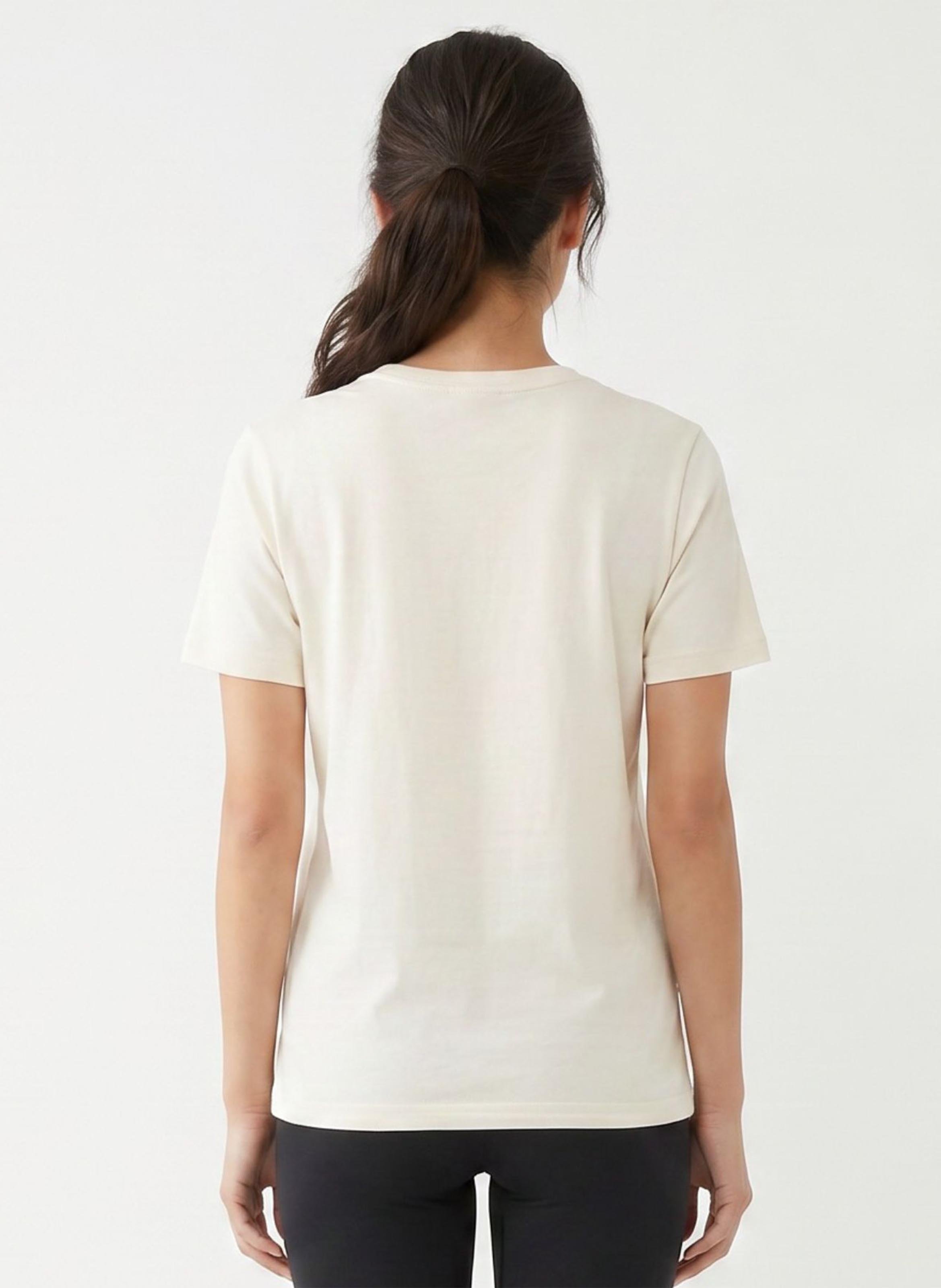 Tee-shirt sérigraphié en coton bio YOGA SEARCHER Beige