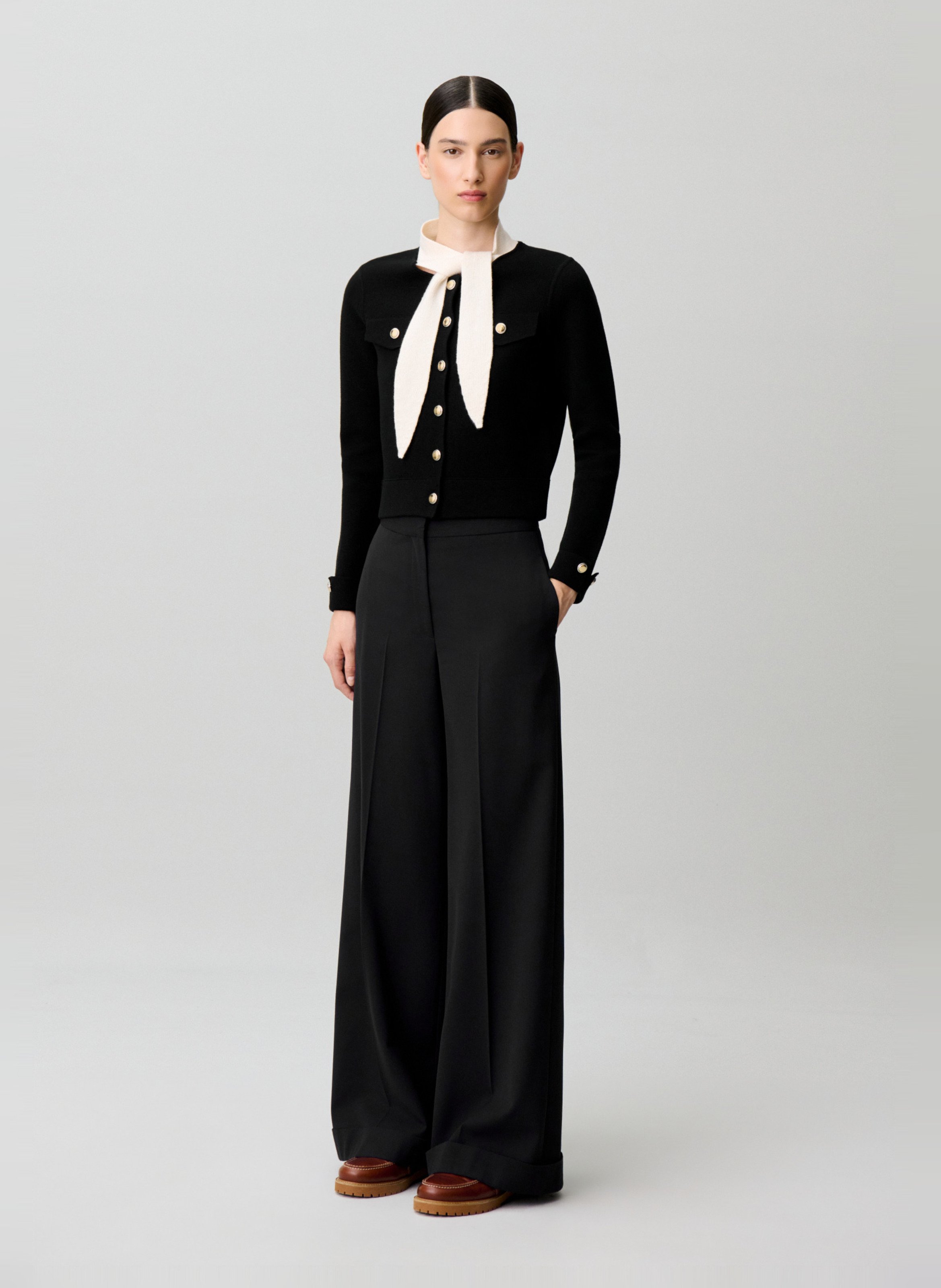Pantalon droit uni CLAUDIE PIERLOT Noir
