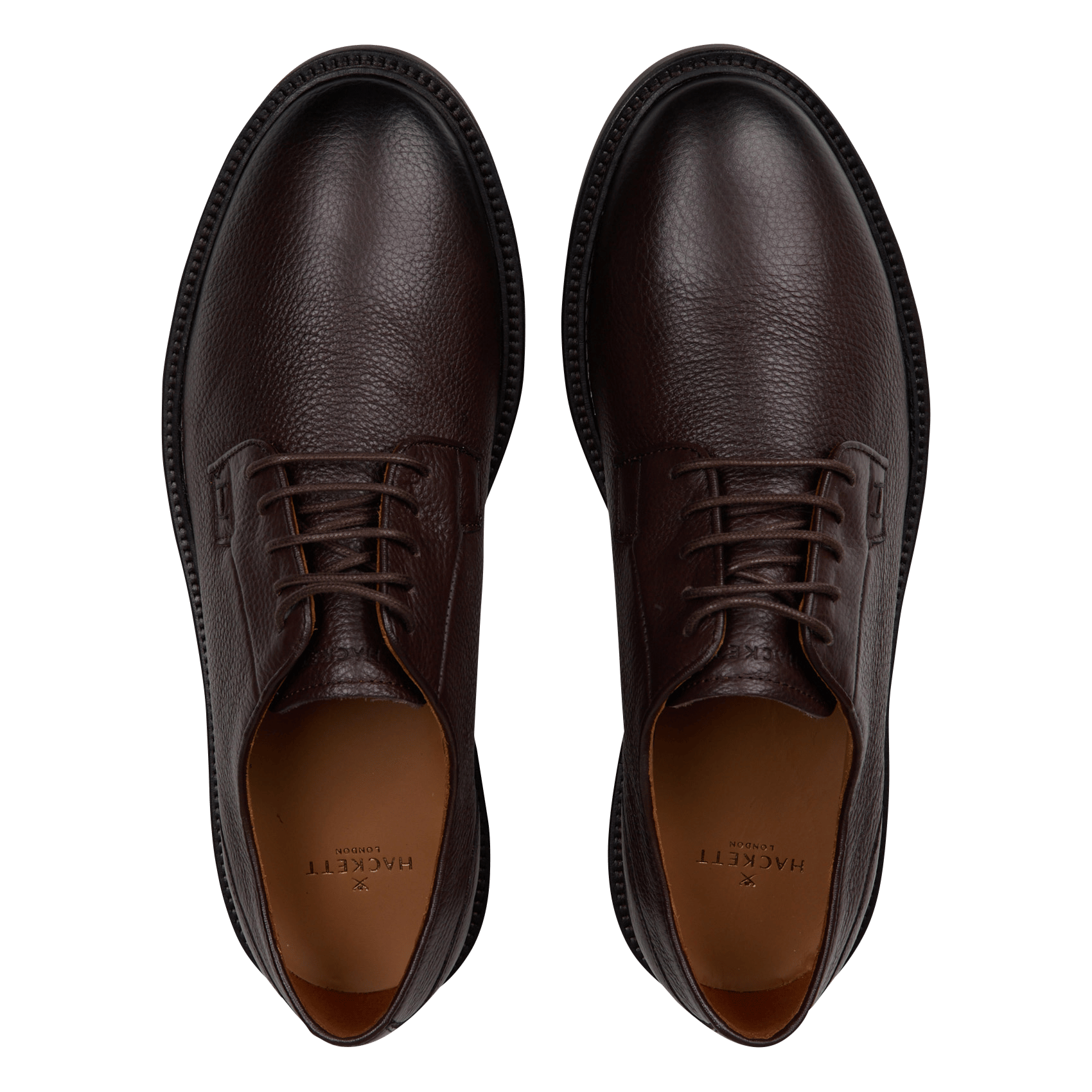Chaussures de ville en cuir grainé HACKETT Marron
