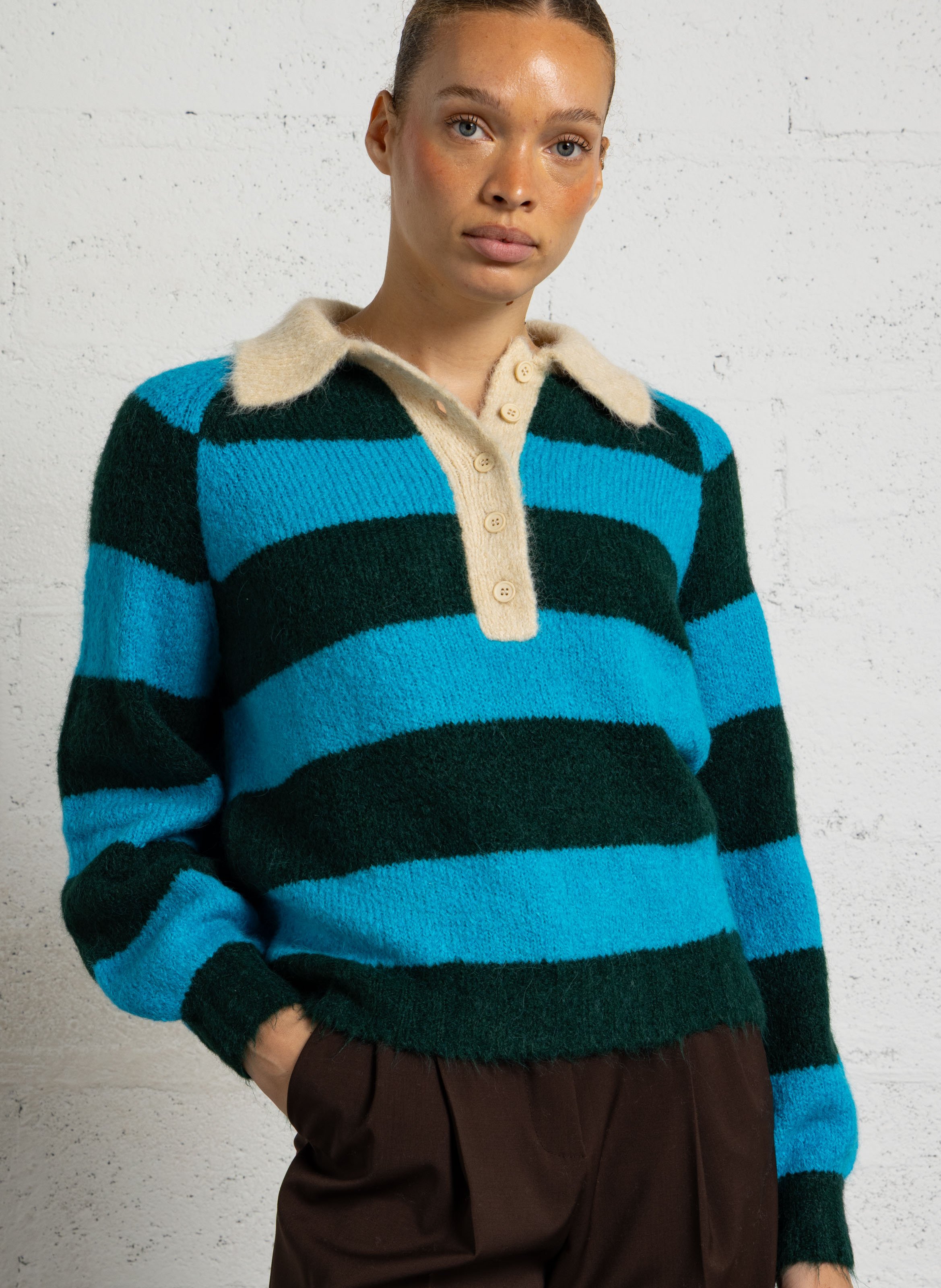 Sweater with polo collar THE TINY BIG SISTER Multicolored