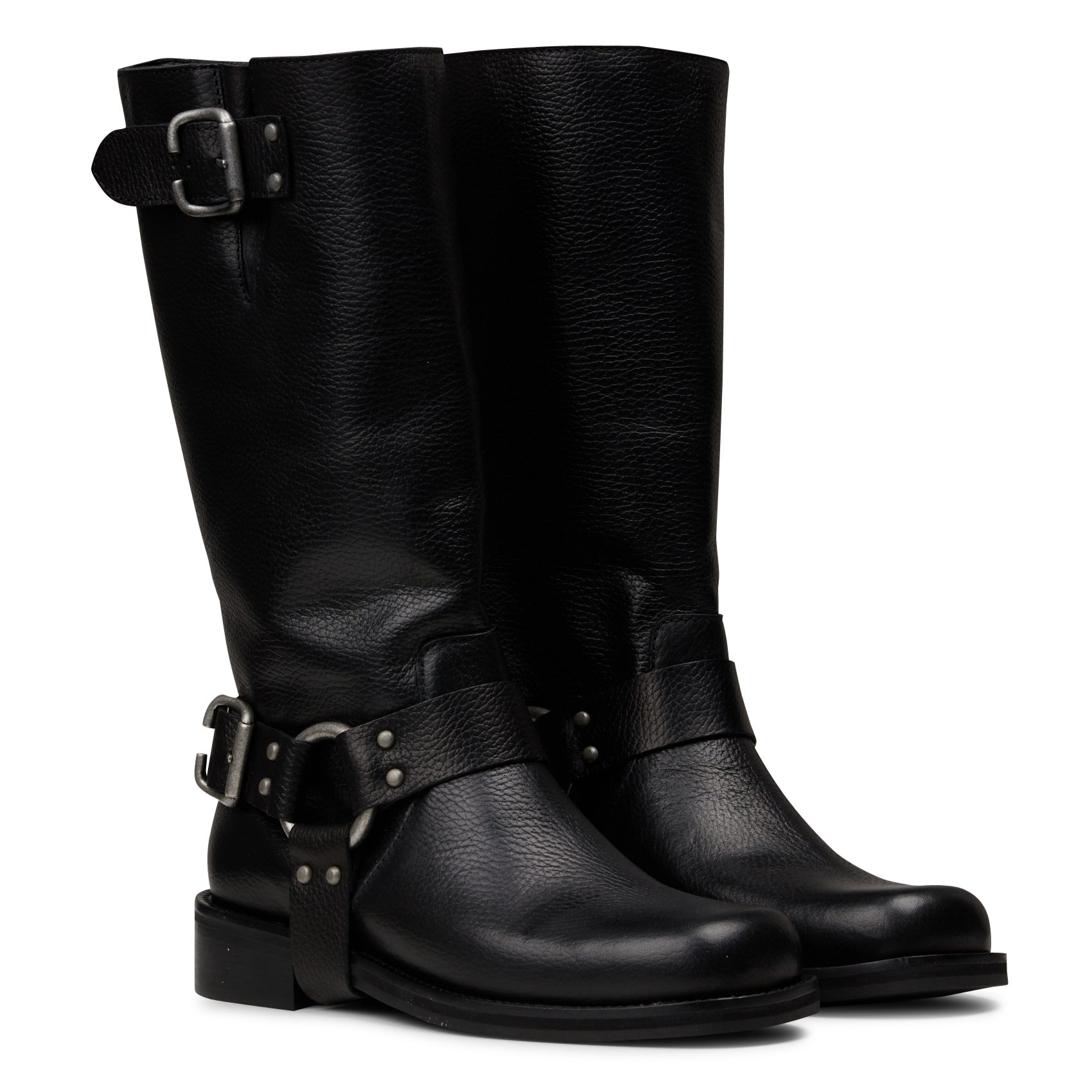 Buckled leather boots MELLOW YELLOW Black