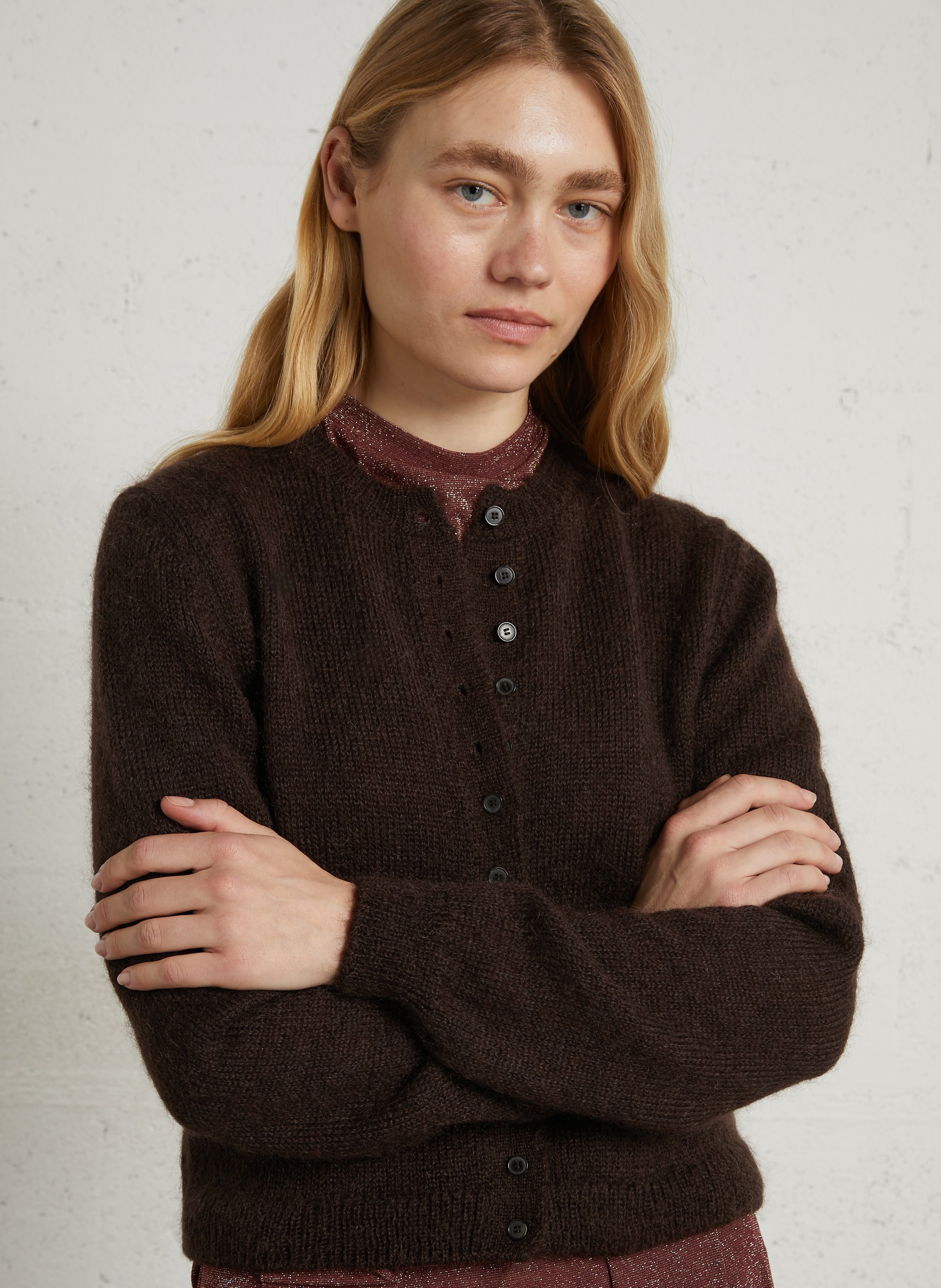 Gilet en moahir et laine mérinos mélangés MASSCOB
