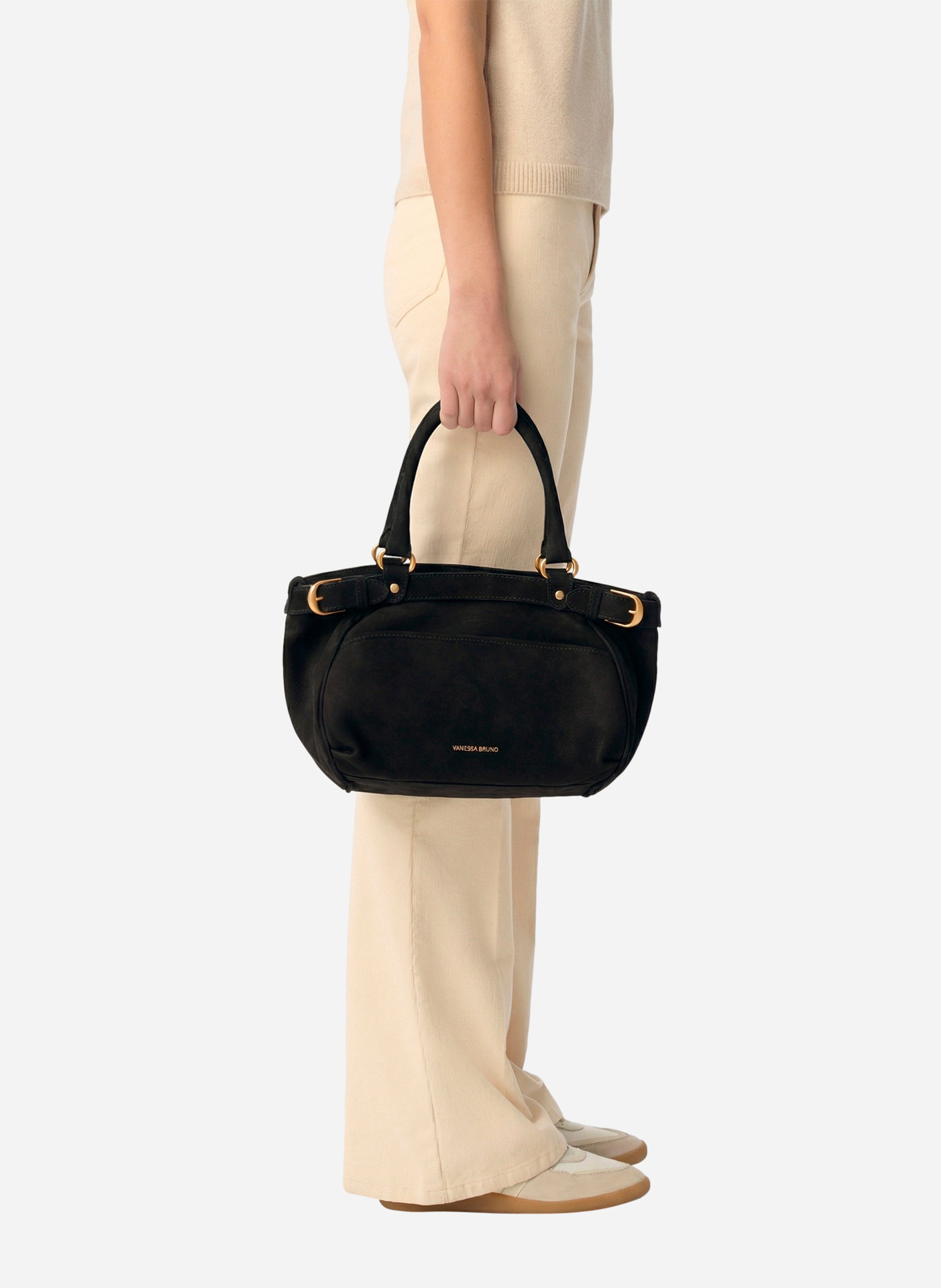 Handtasche aus Leder VANESSA BRUNO Schwarz