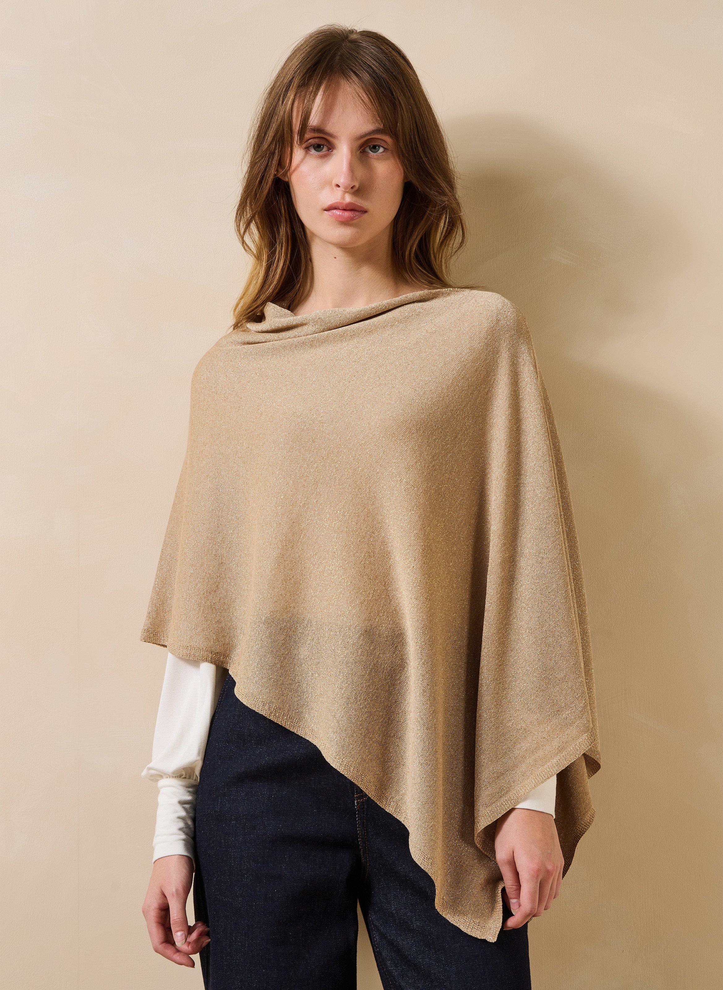 Iridescent poncho LA FEE MARABOUTEE Golden