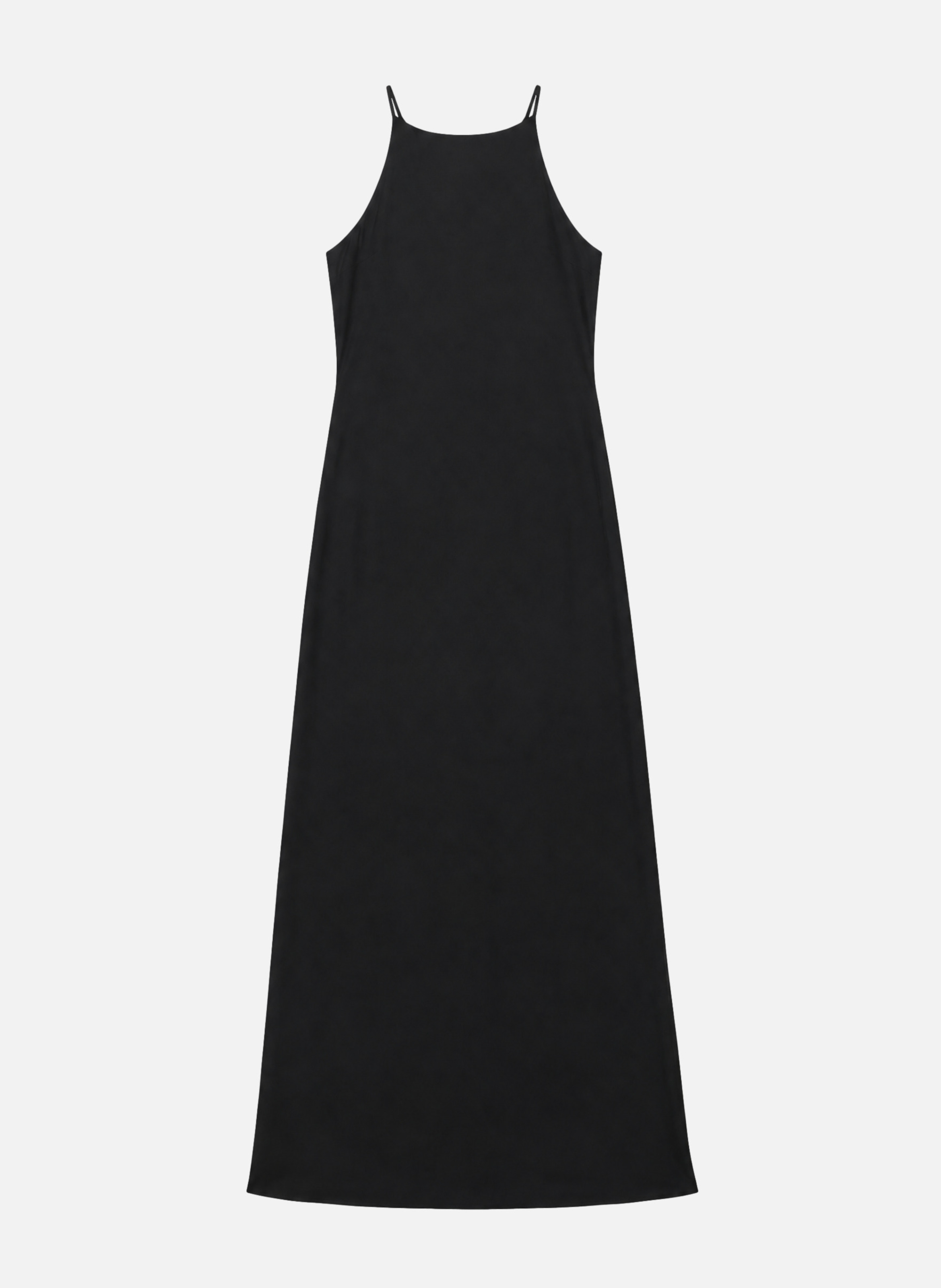 Black satin long dress with crossover back THE KOOPLES Black