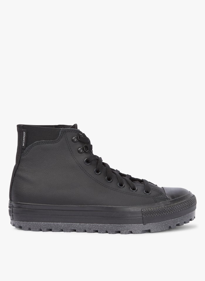 Baskets montantes en cuir Noir