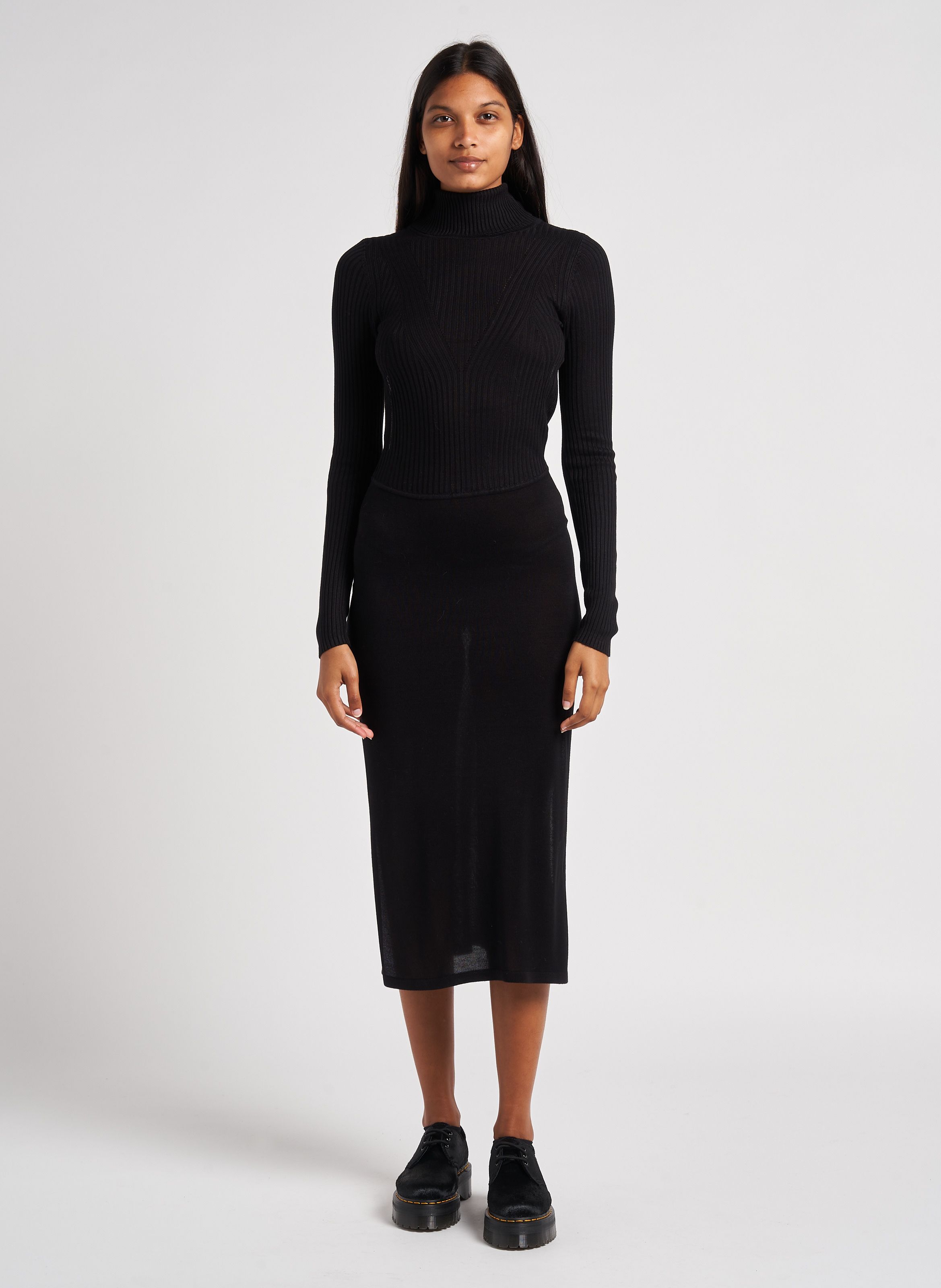 Black fitted shop sweater dress