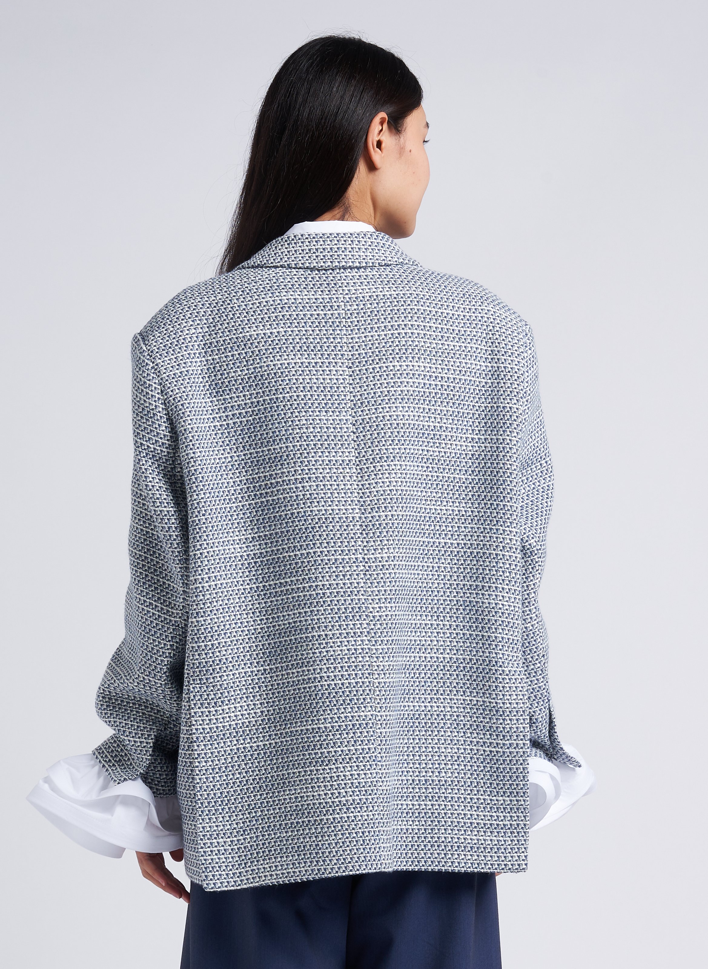 Veste col tailleur jacquard en coton mélangé IMPERIAL Multicolore