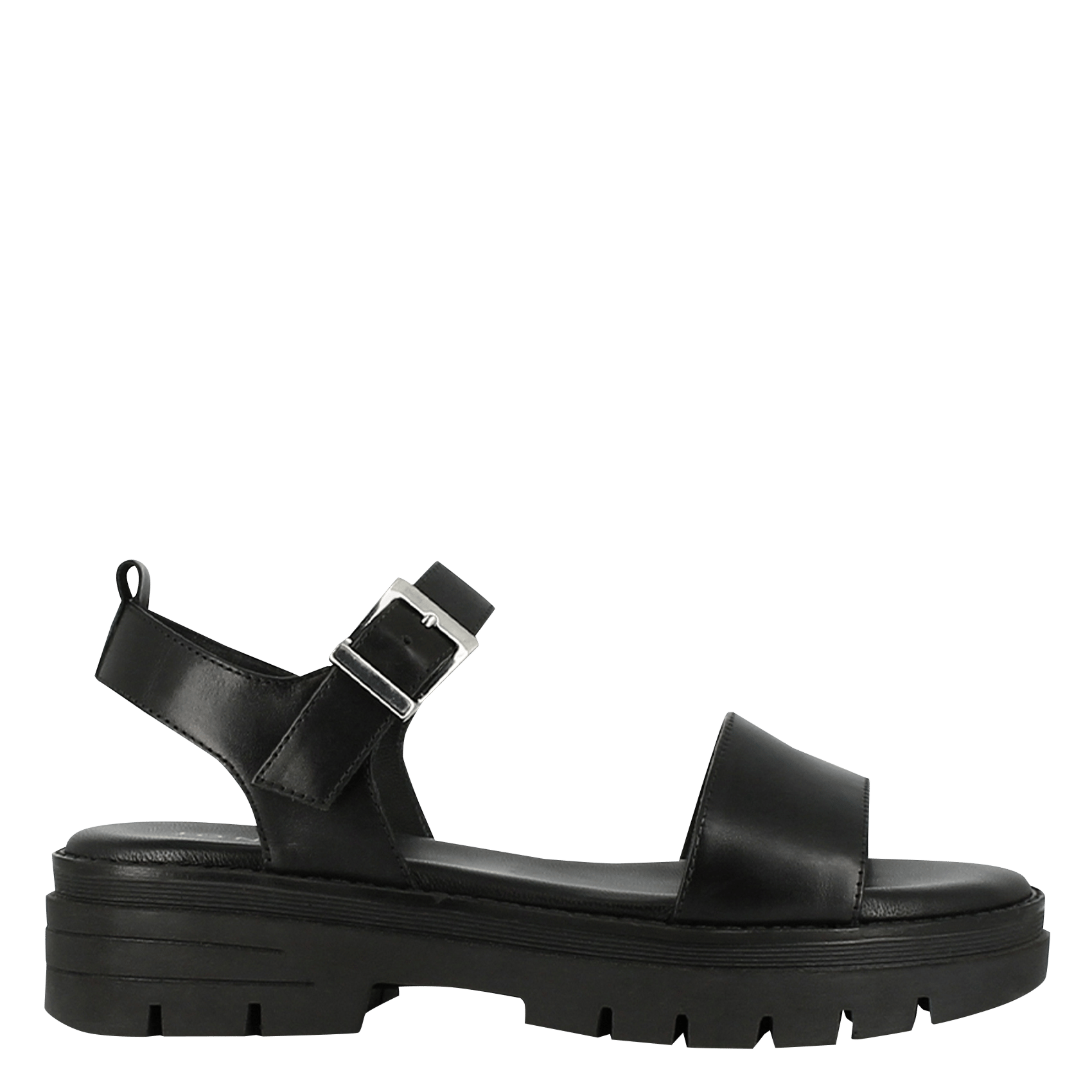 Sandales plates en cuir JONAK Noir