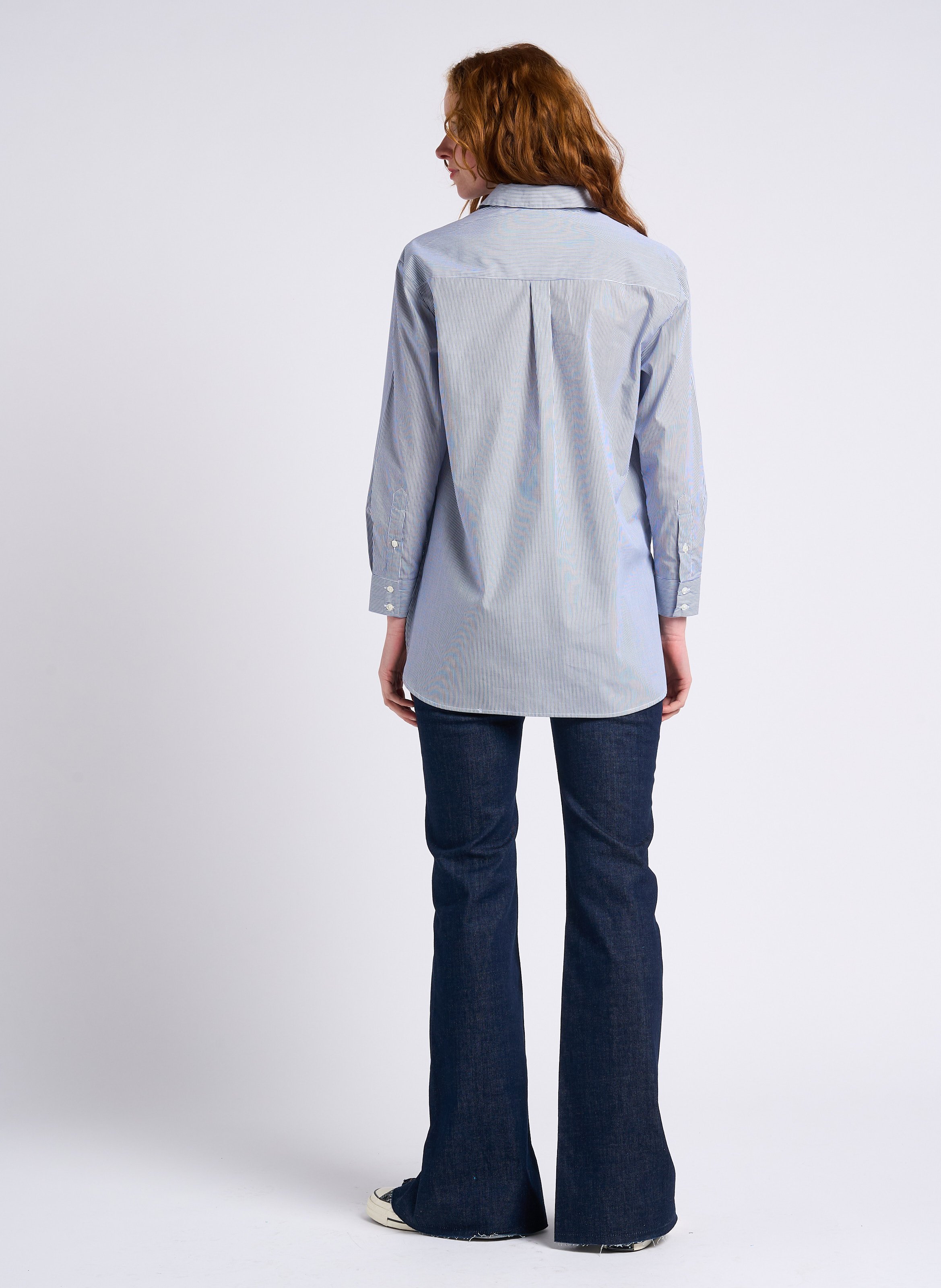 Striped cotton shirt with classic collar MAX&Co. Blue