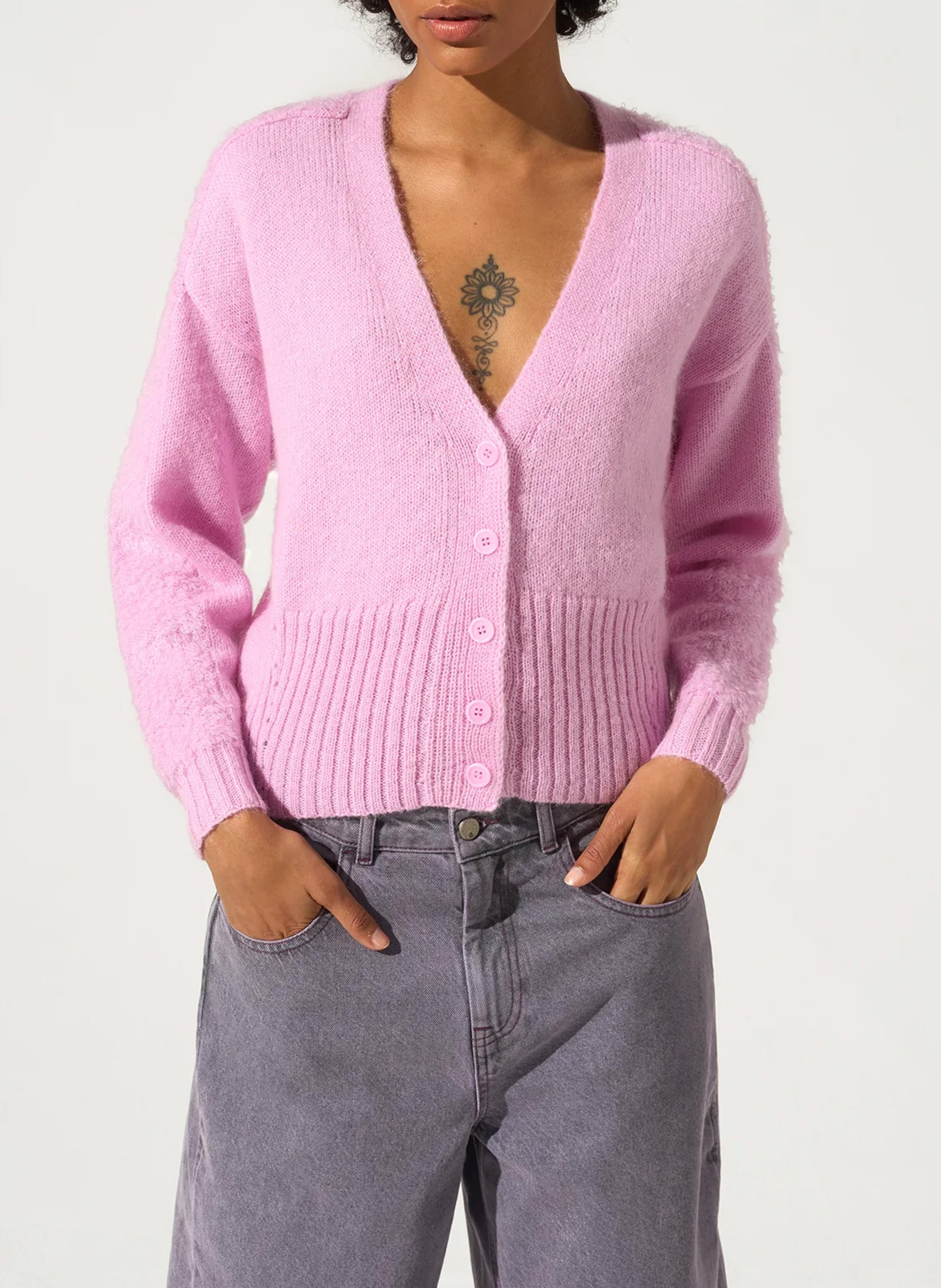 Cotelac pink 2024 and white button front coat