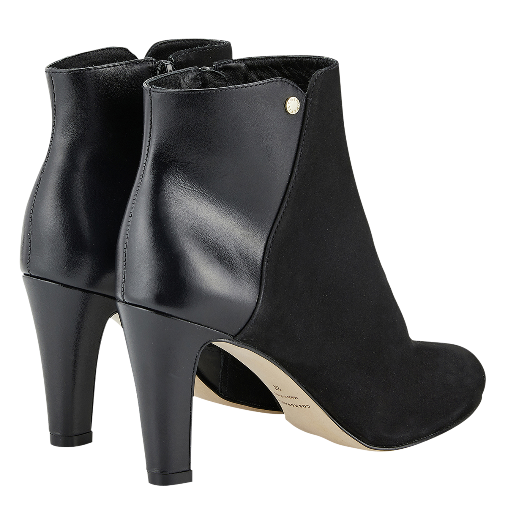 Bottines à talon bimatière  COSMOPARIS Noir