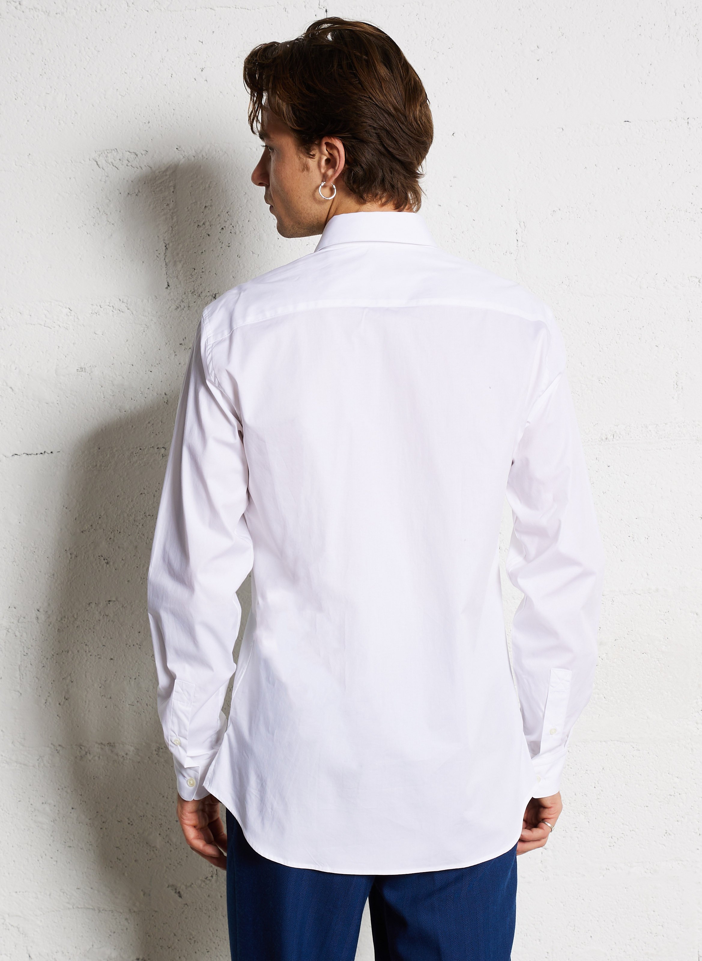 Regular cotton blend shirt AU PRINTEMPS PARIS White