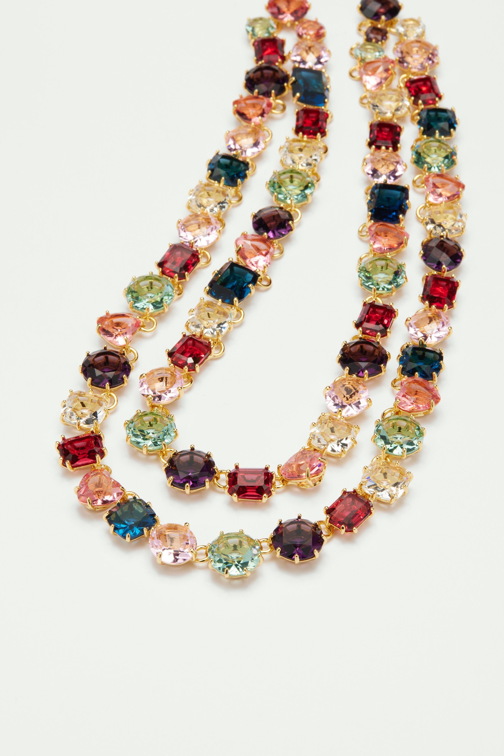 La Diamantine multicolored luxury two-row necklace LES NEREIDES Multicolored