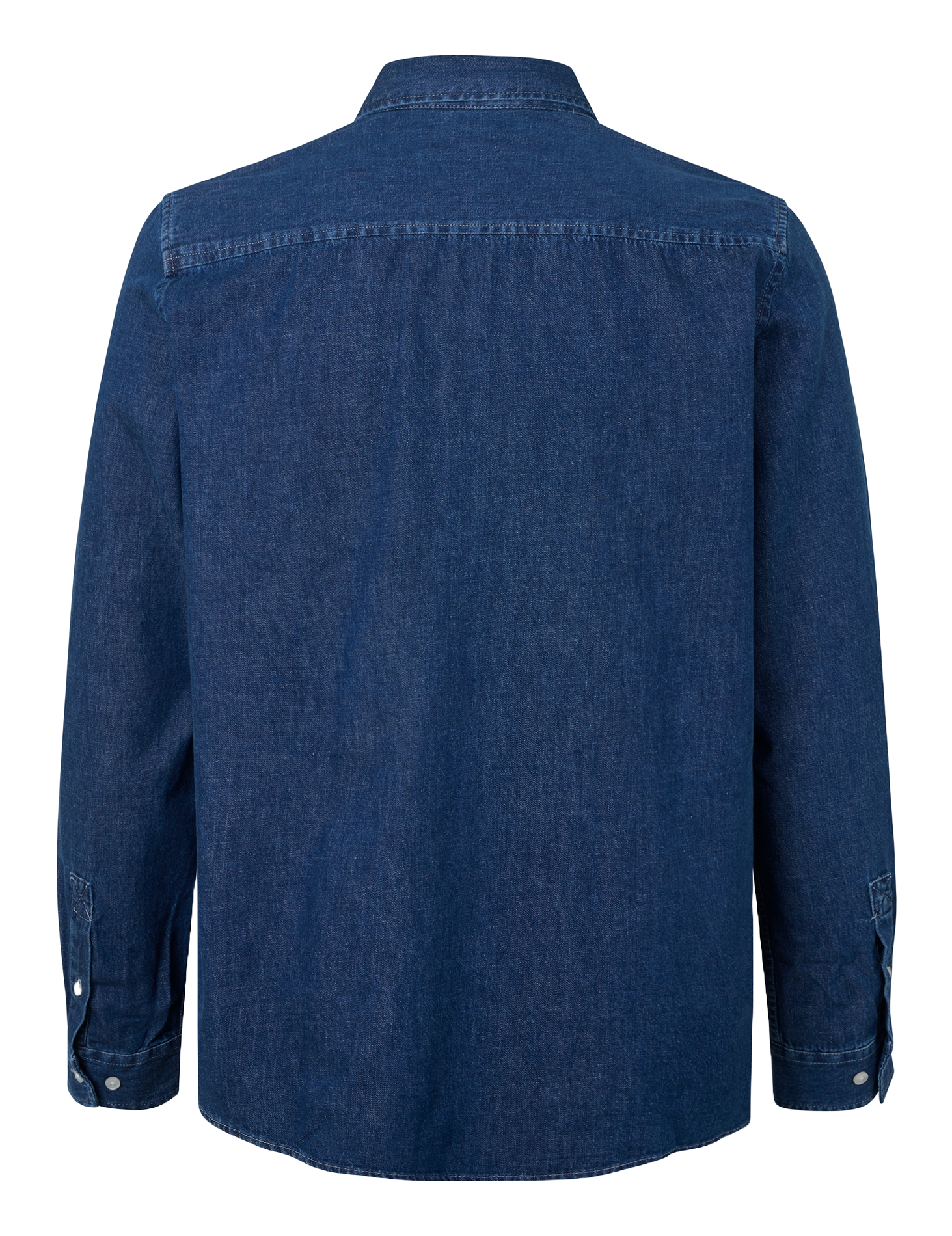 Straight denim shirt in organic cotton Blue