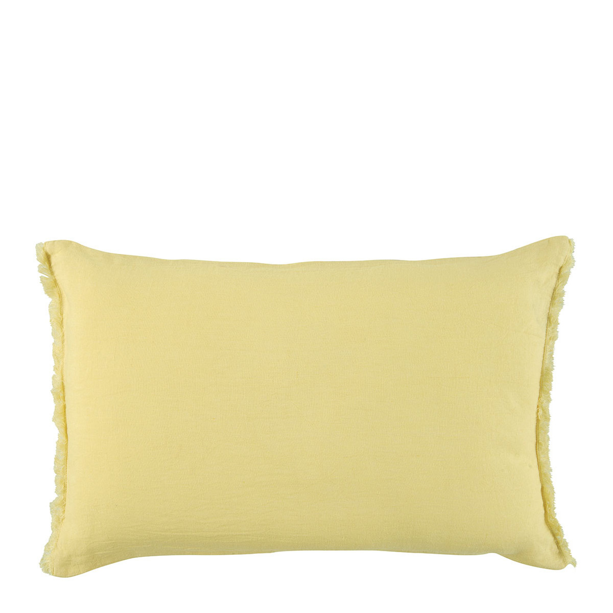 Chloé washed linen cushion cover BLANC D'IVOIRE Yellow