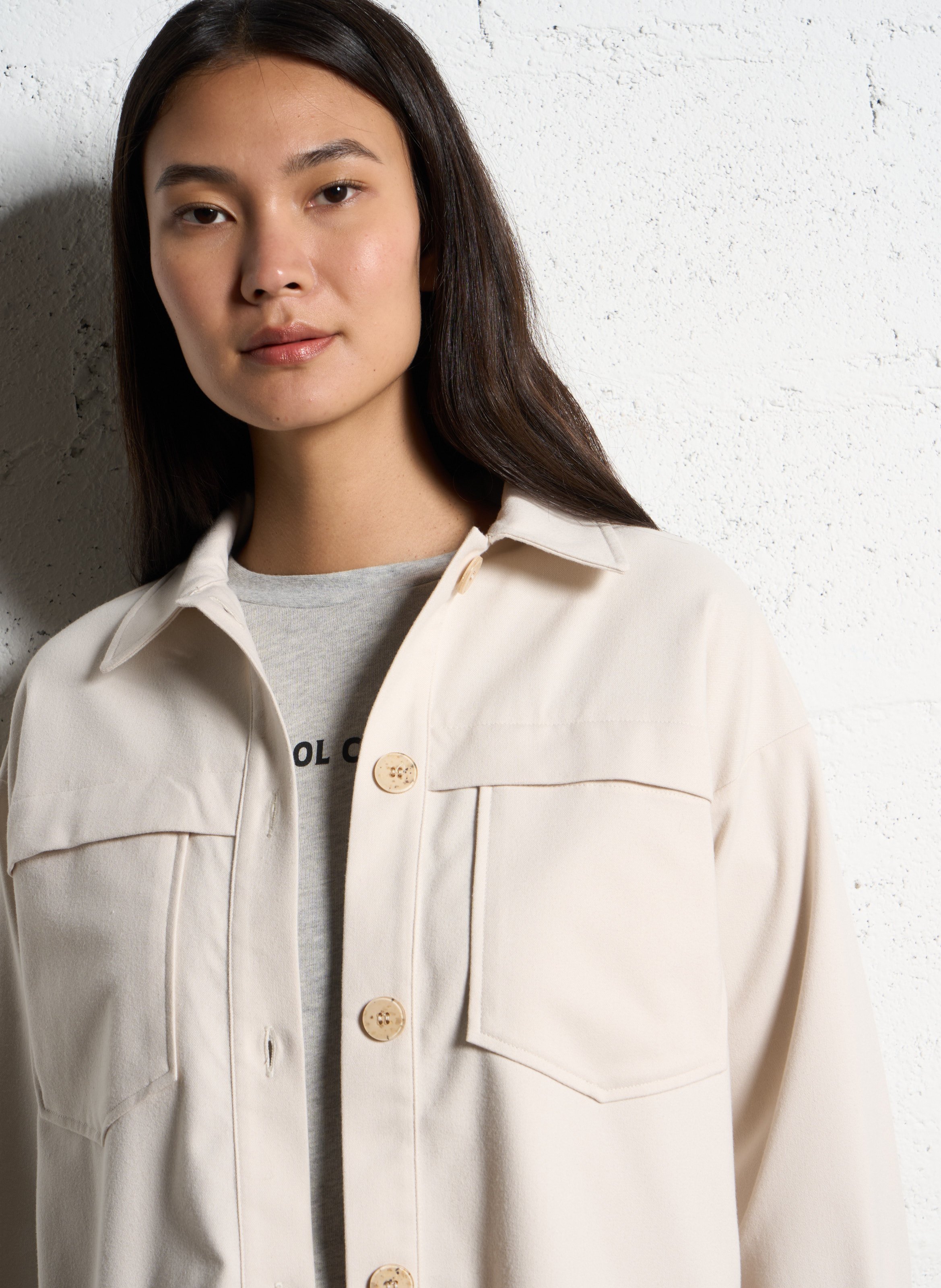 Surchemise droite col classique I CODE Blanc