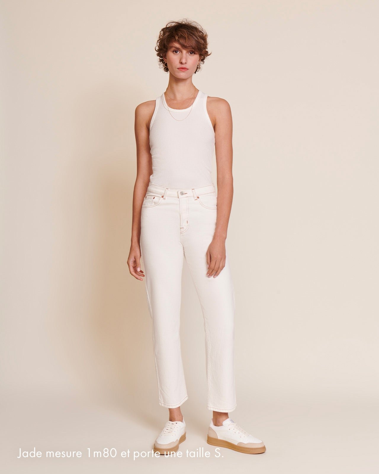 Le débardeur debra en lyocell côtelé EMOI EMOI Blanc