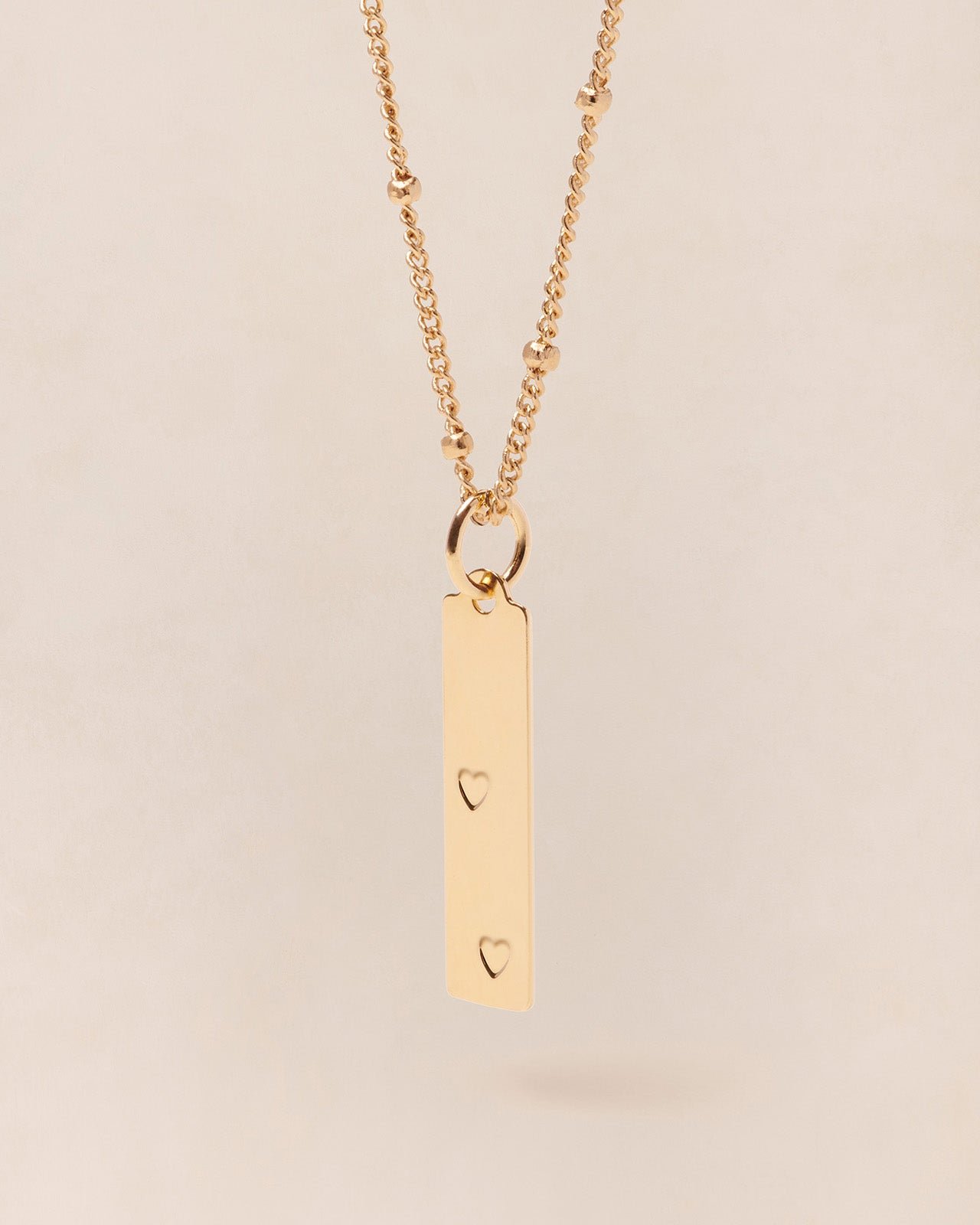 The heart baguette medal - gold-plated with 24-carat fine gold EMOI EMOI Golden