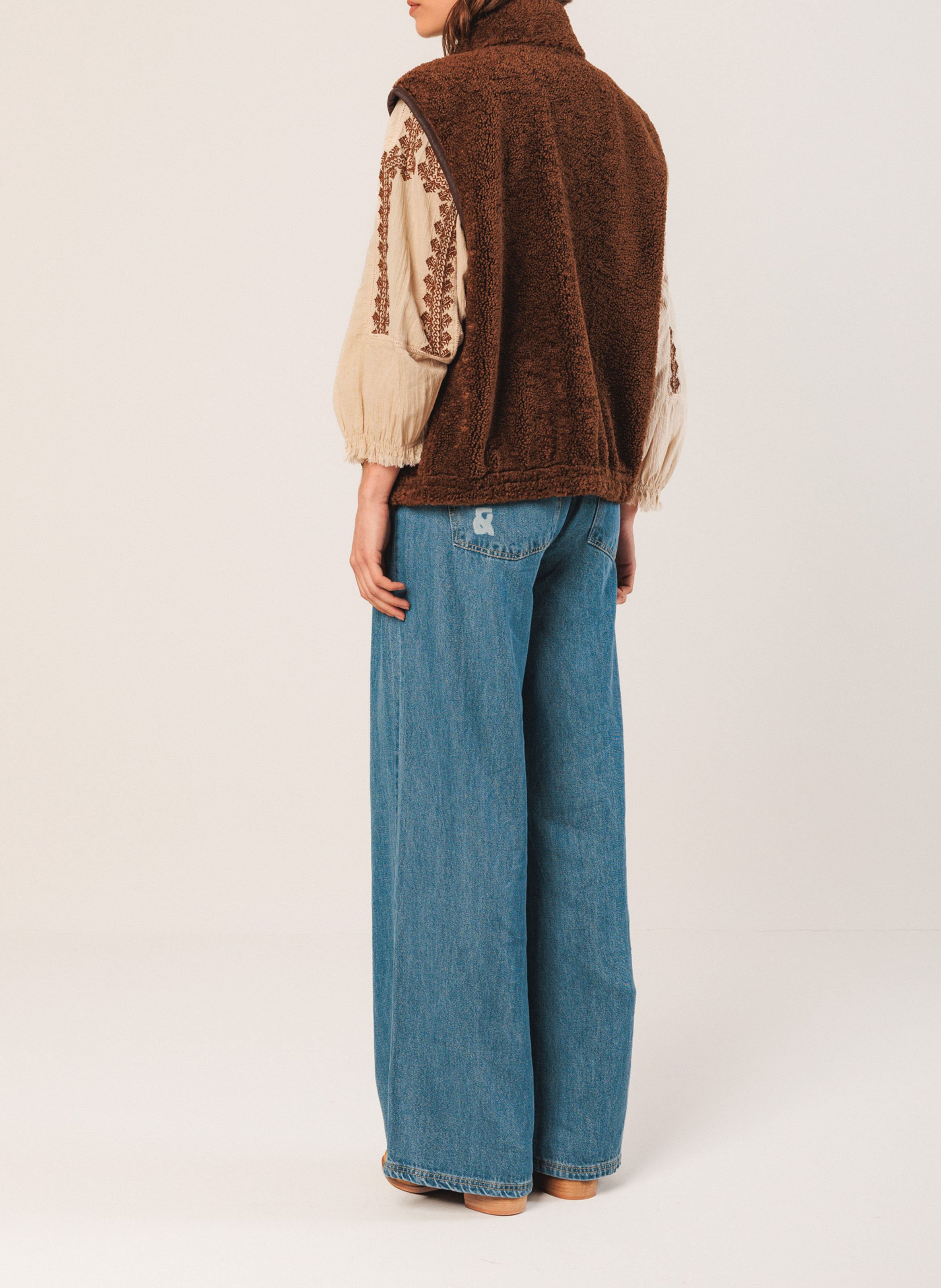 Gilet col montant  INDI & COLD Marron