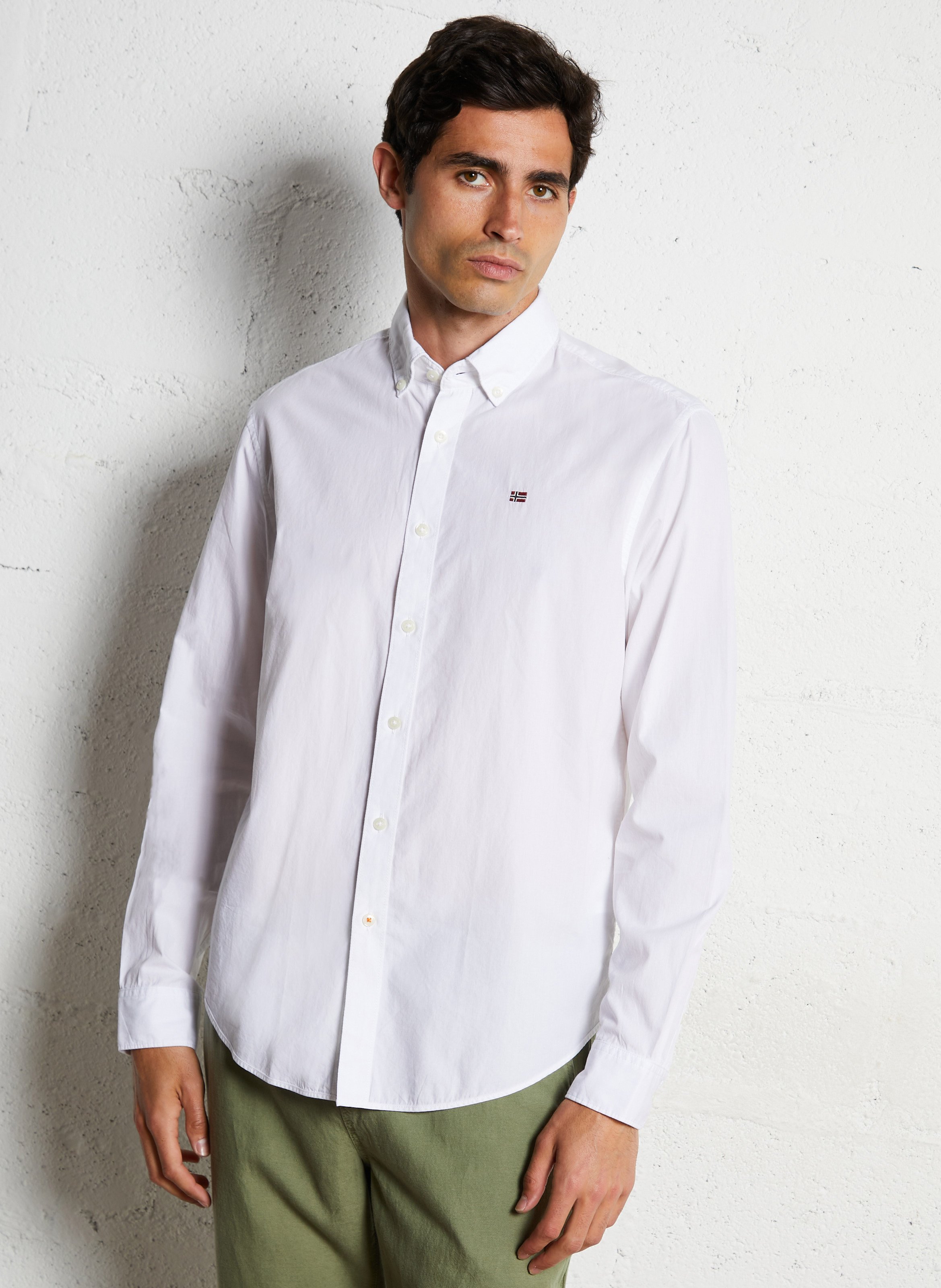 Chemise col classique en coton NAPAPIJRI Blanc
