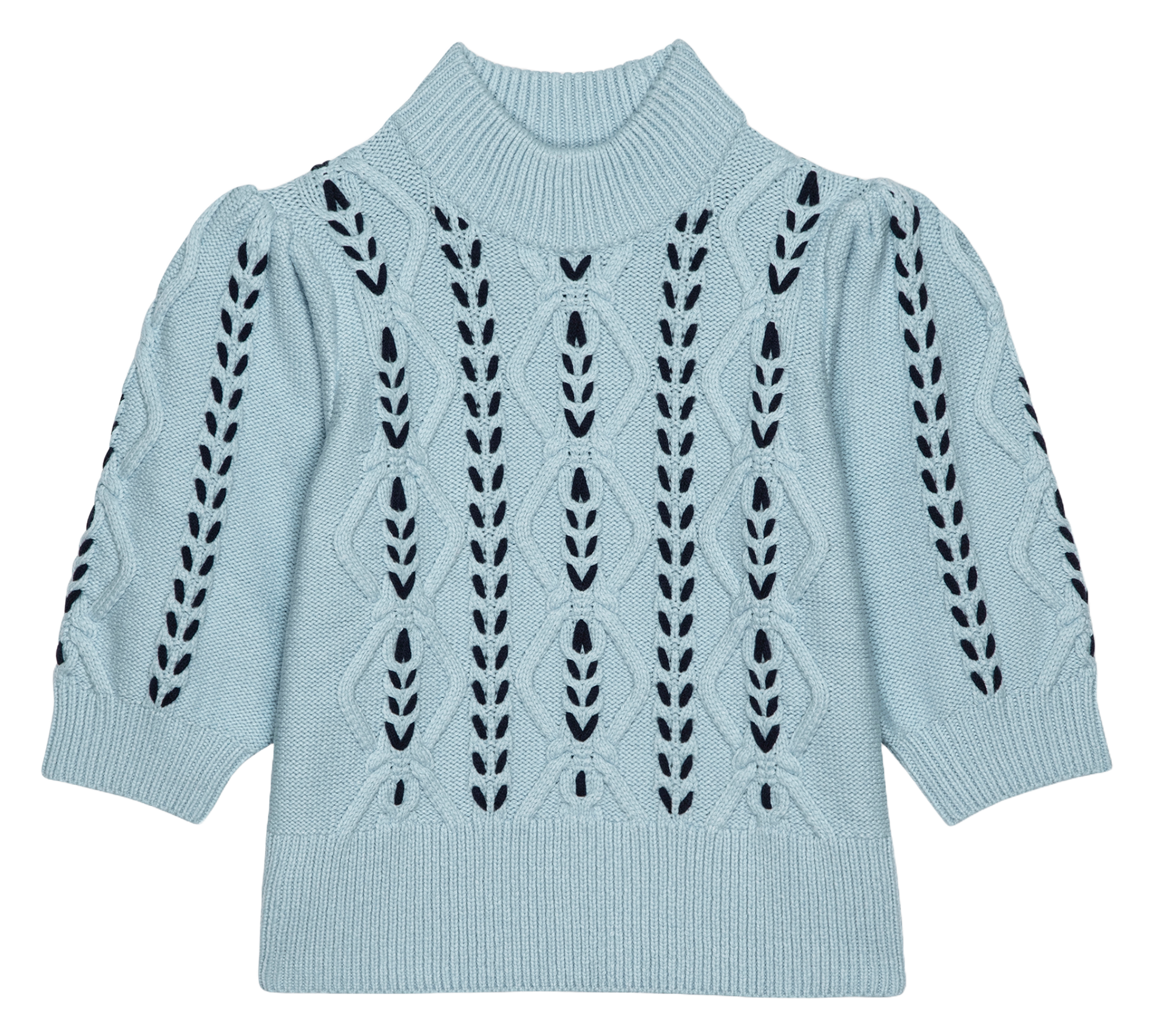 Pull col montant en coton mélangé RAILS Bleu