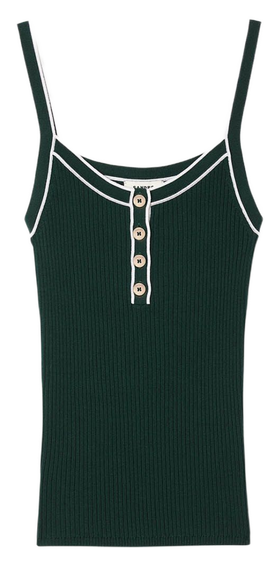Débardeur ajusté en maille SANDRO Vert
