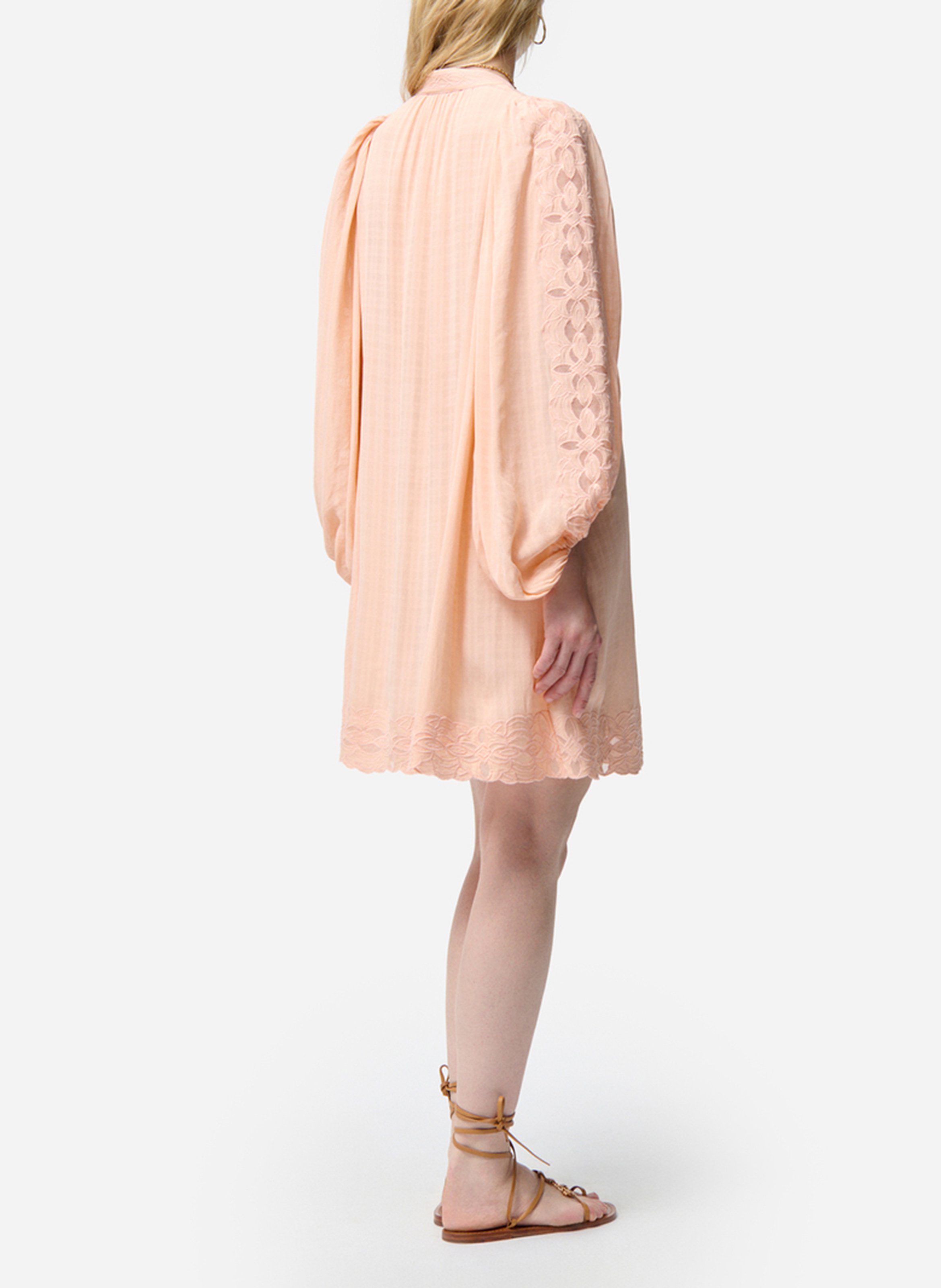 Robe courte col V brodée VANESSA BRUNO Beige