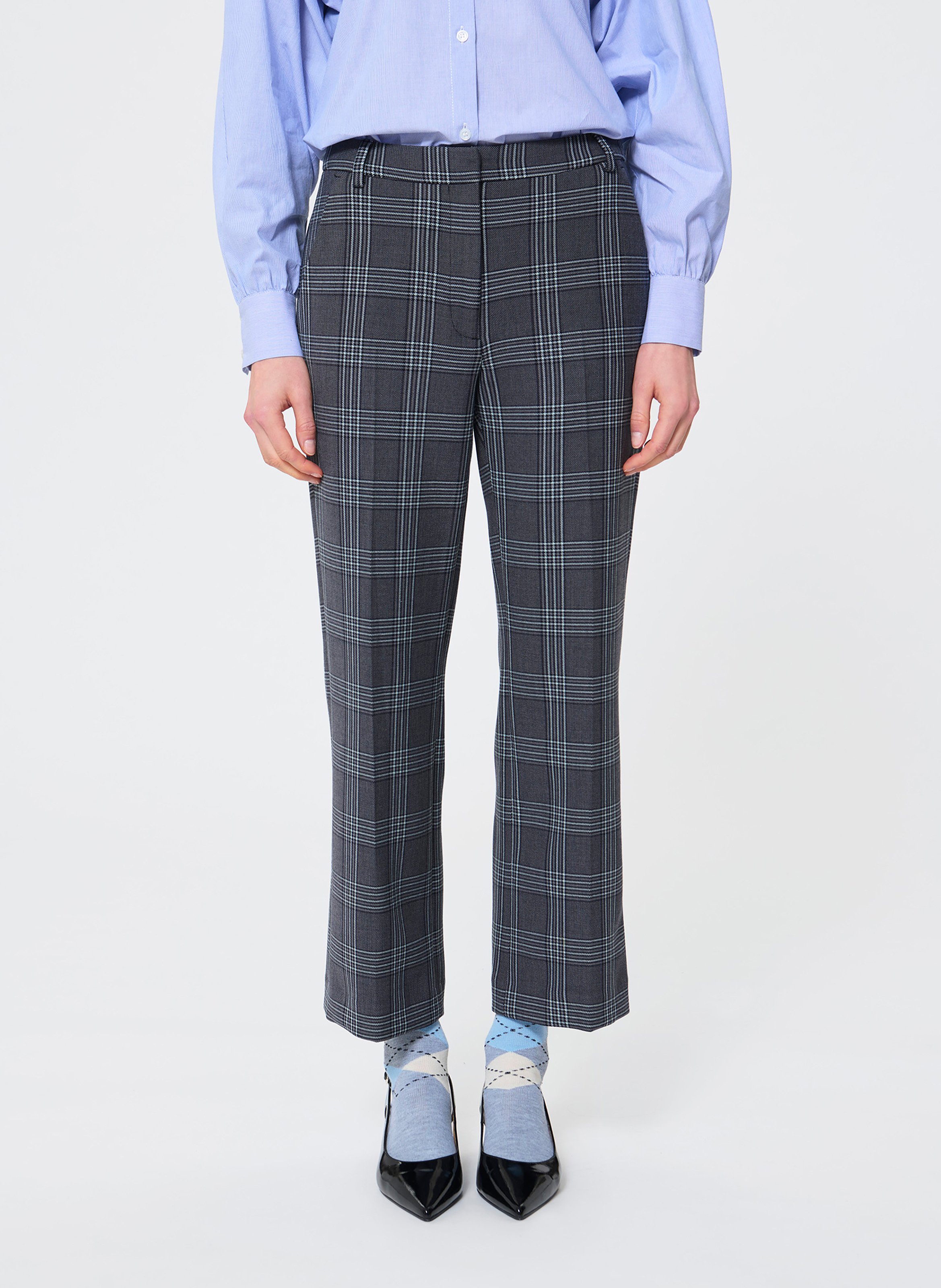 Pantalon droit imprimé TARA JARMON Gris