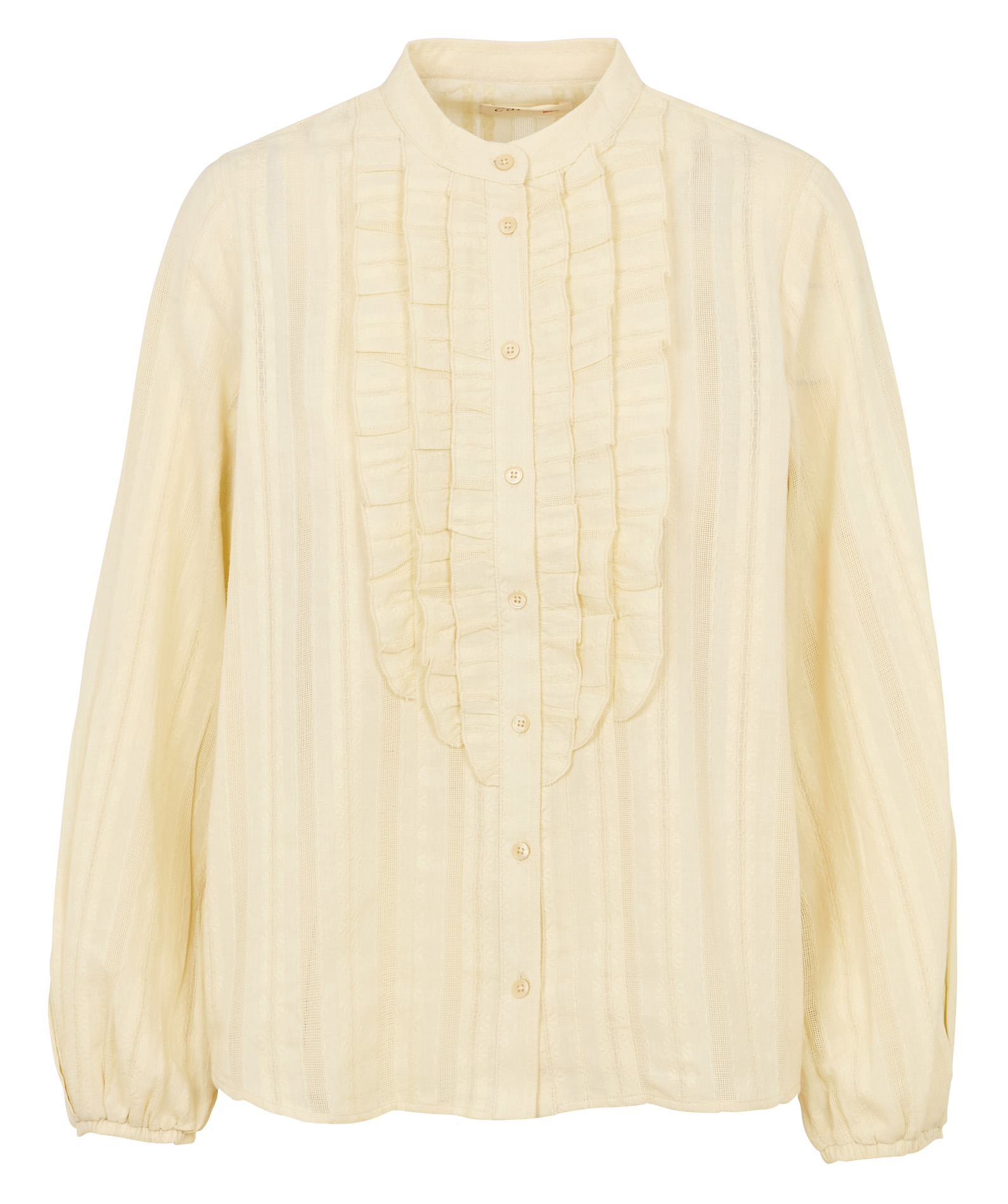 Straight shirt with ruffled bib ACOTE White