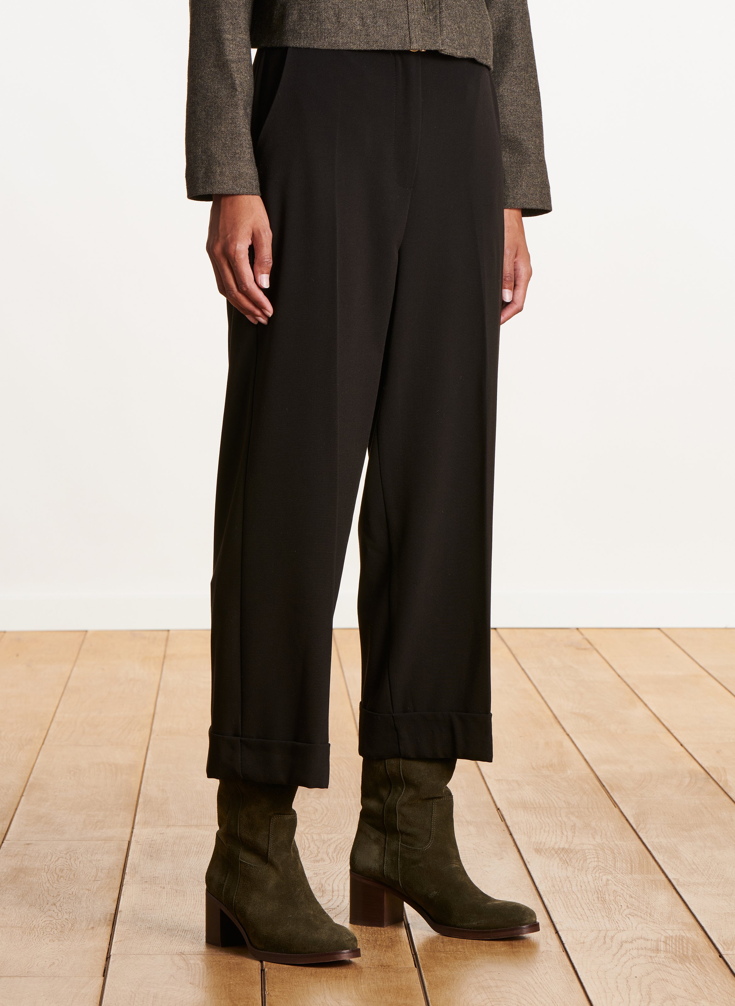 Wijde broek met omgeslagen pijpen LA FEE MARABOUTEE