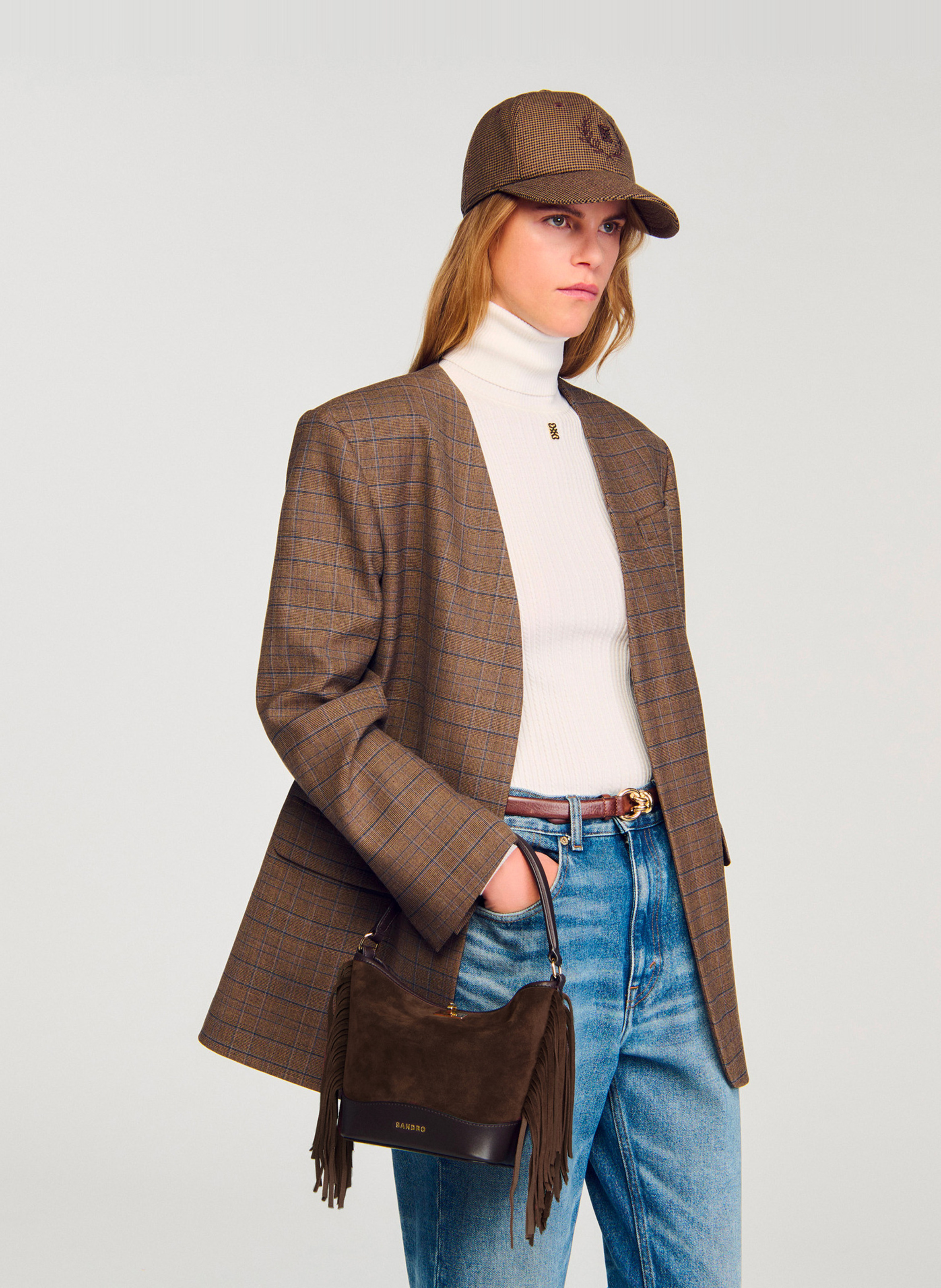 Ande - Beuteltasche aus Wildleder SANDRO Braun