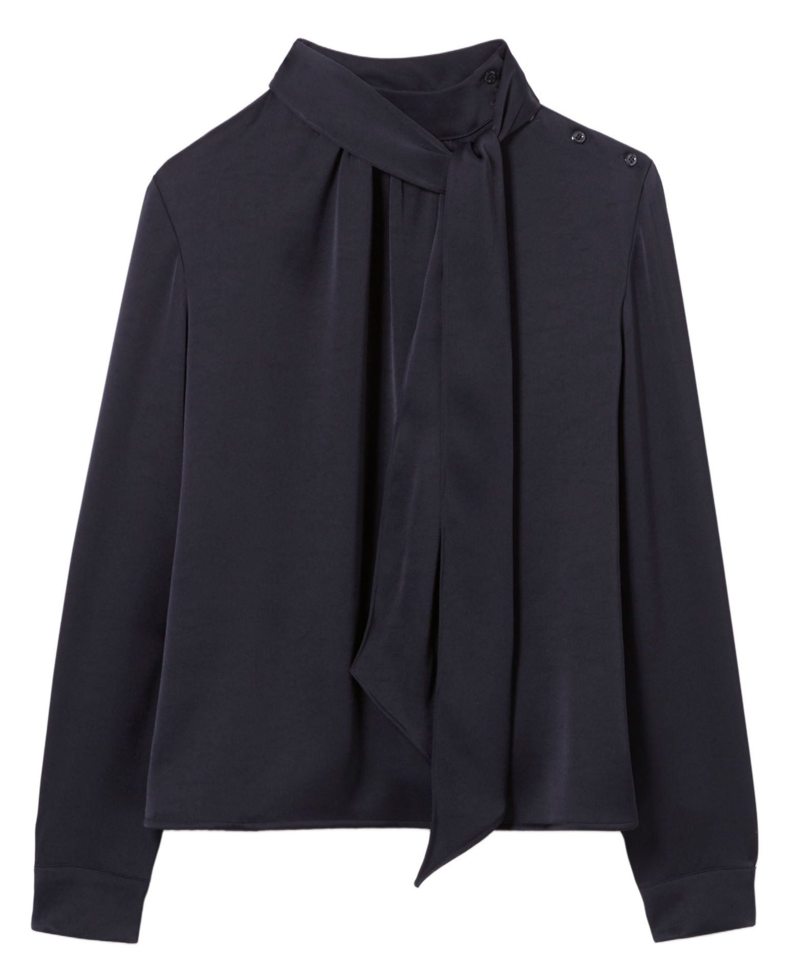 Satin lavallière collar blouse CLAUDIE PIERLOT Blue