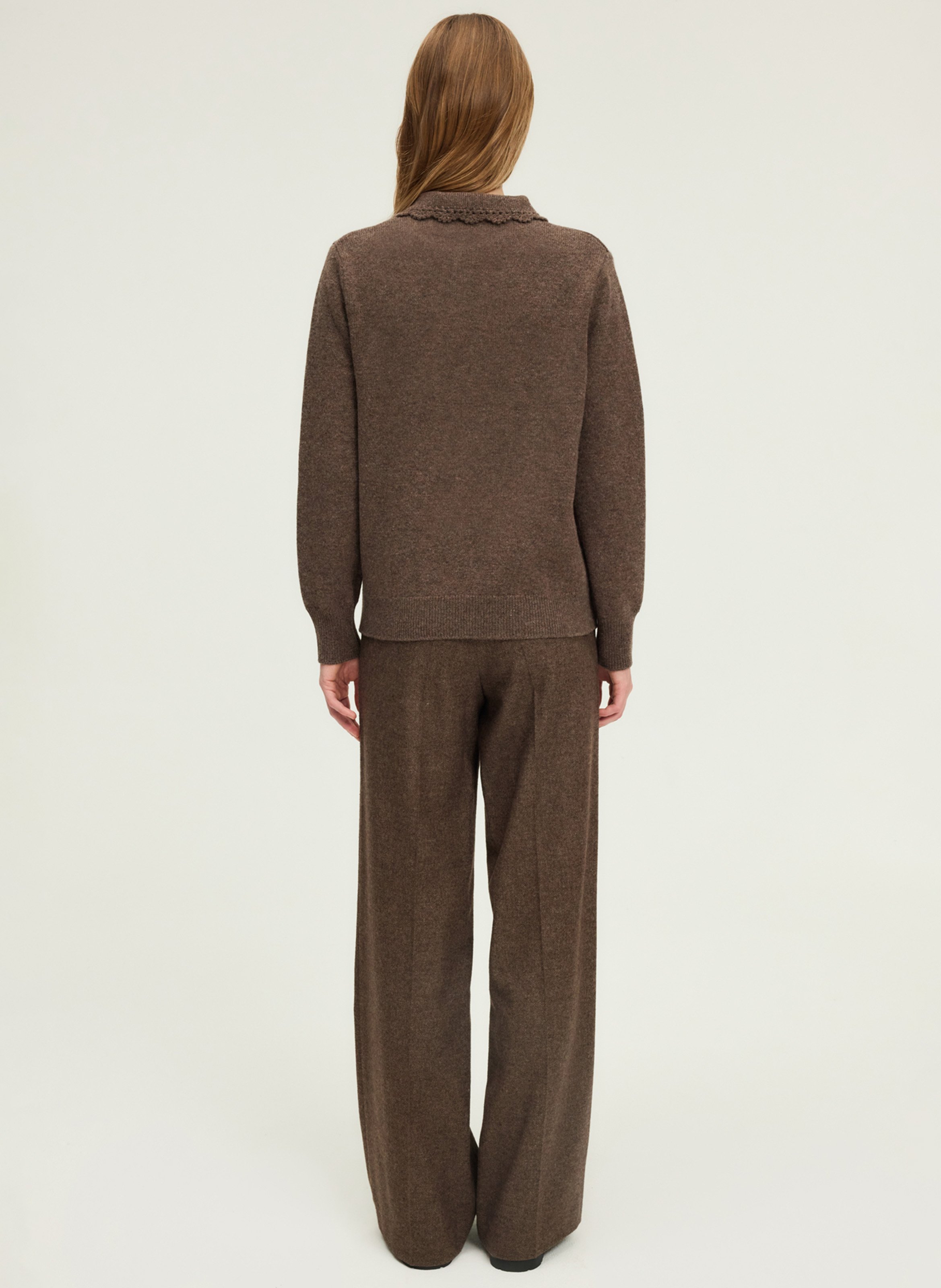 Wool polo neck sweater PABLO Brown