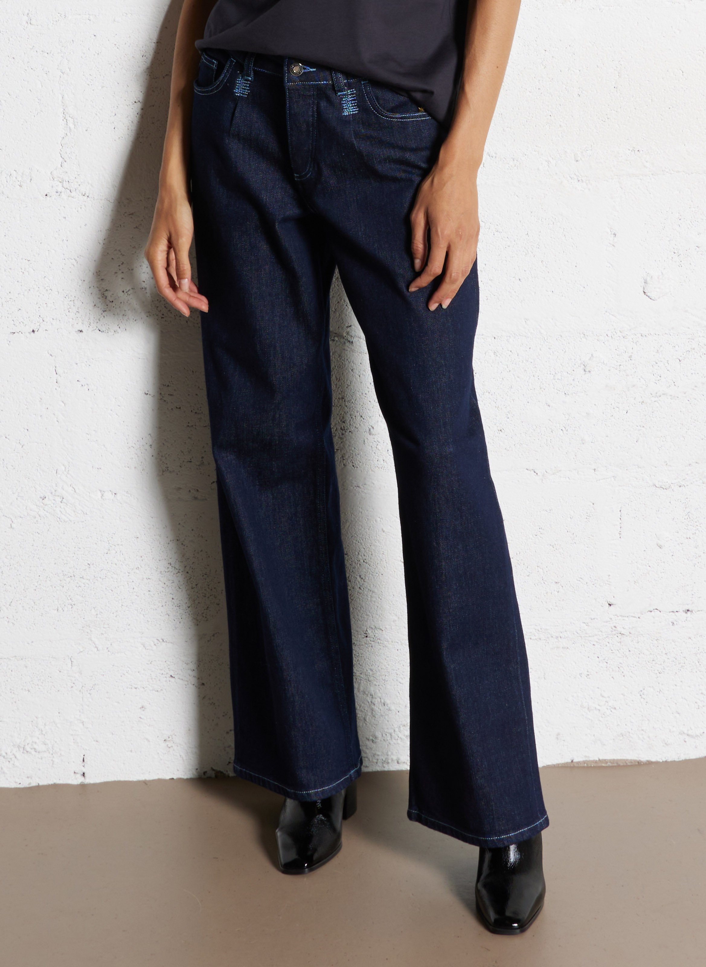 Gekleurde straight-fit jeans met 5 zakken FABIENNE CHAPOT Blauw