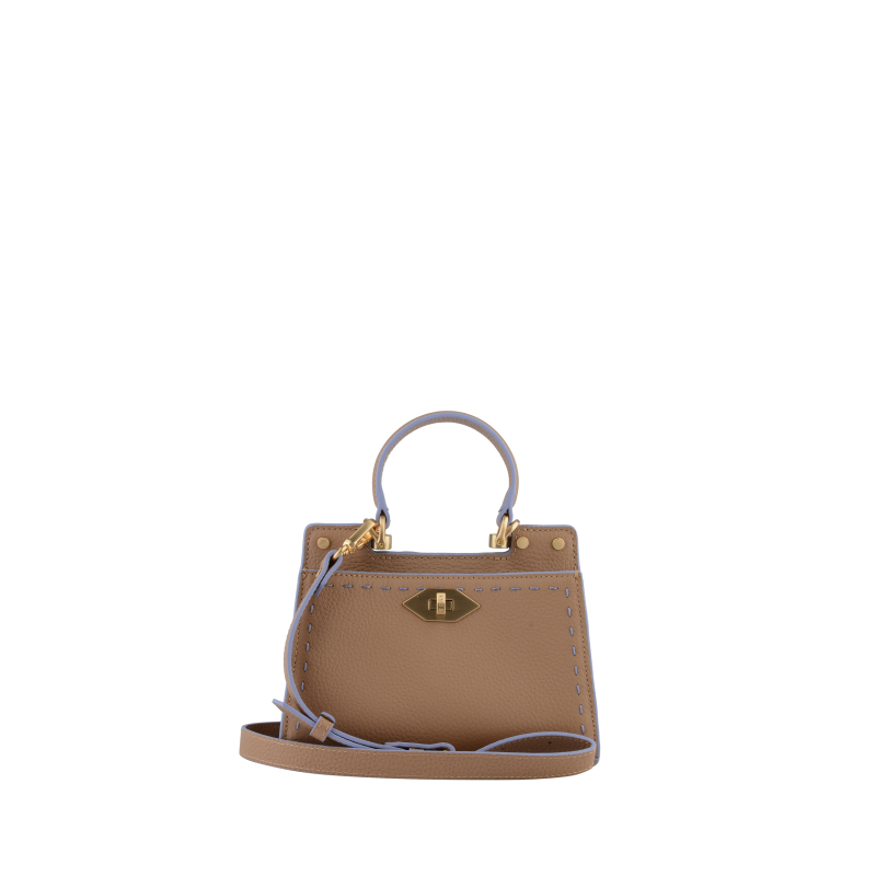 Handbag - cowhide leather POURCHET Brown