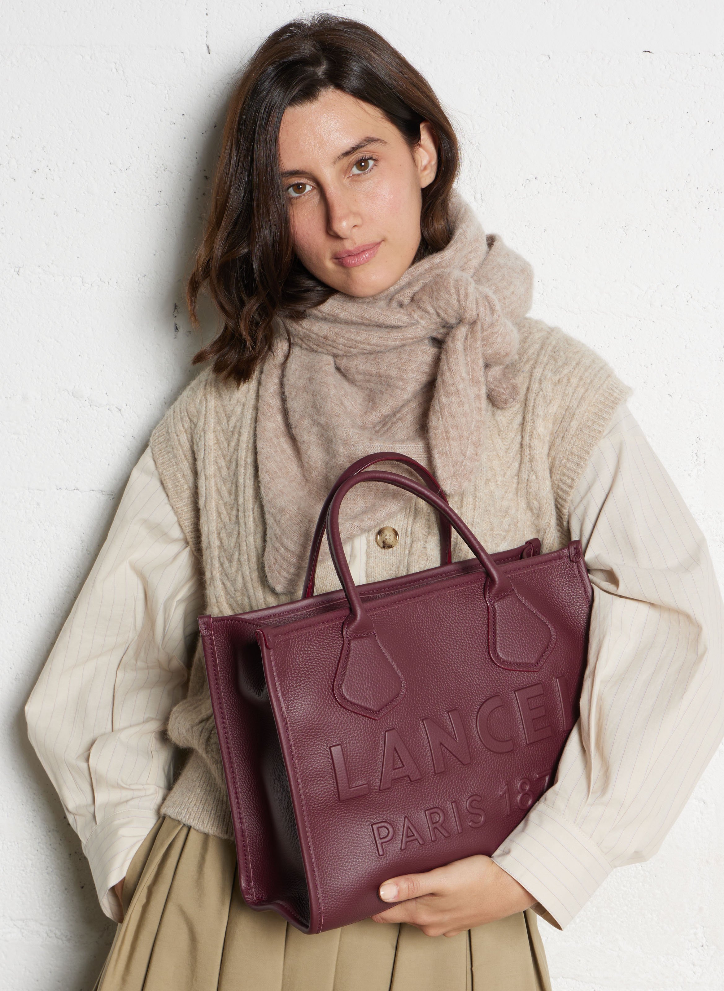 Billy L leather bag  LANCEL Plums