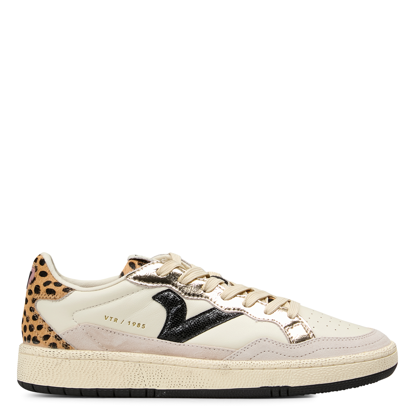 Baskets basses bi-matière VICTORIA Beige