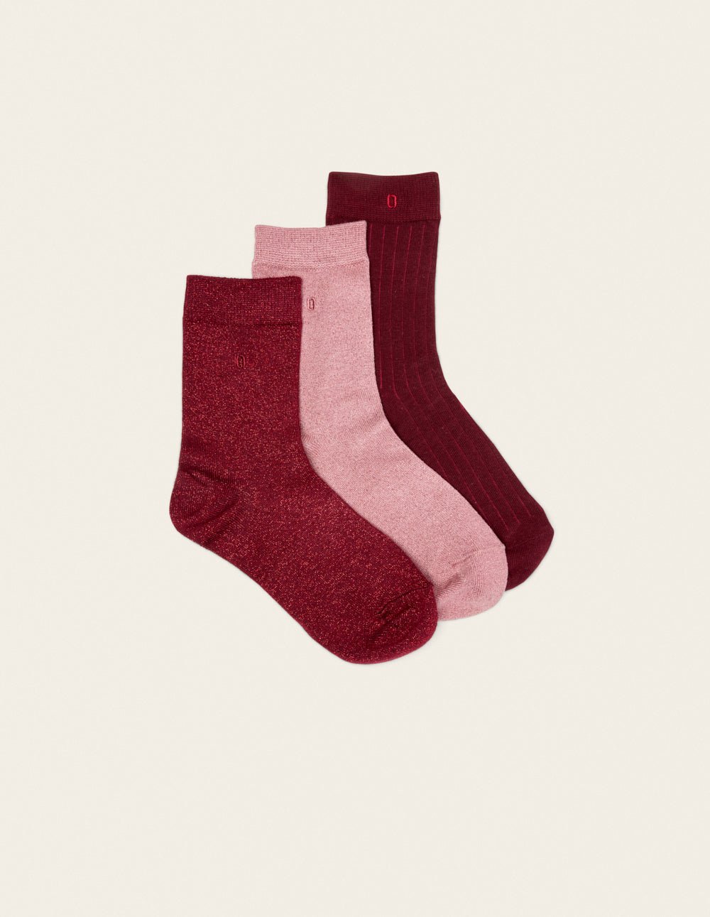 Pack of 3 pairs of socks ODAJE EX. M.MOUSTACHE Red