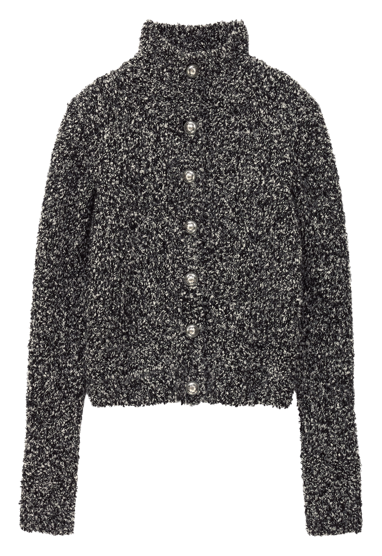 Straight wool blend high-neck vest BA&SH Black