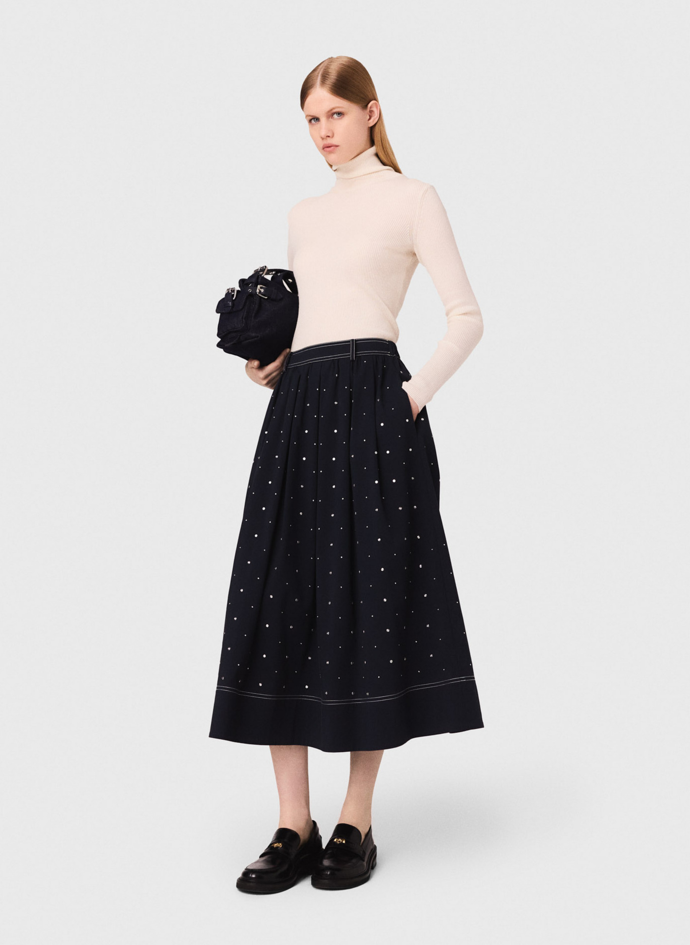 Coltrui van gemengde wol en zijde MAJE Beige