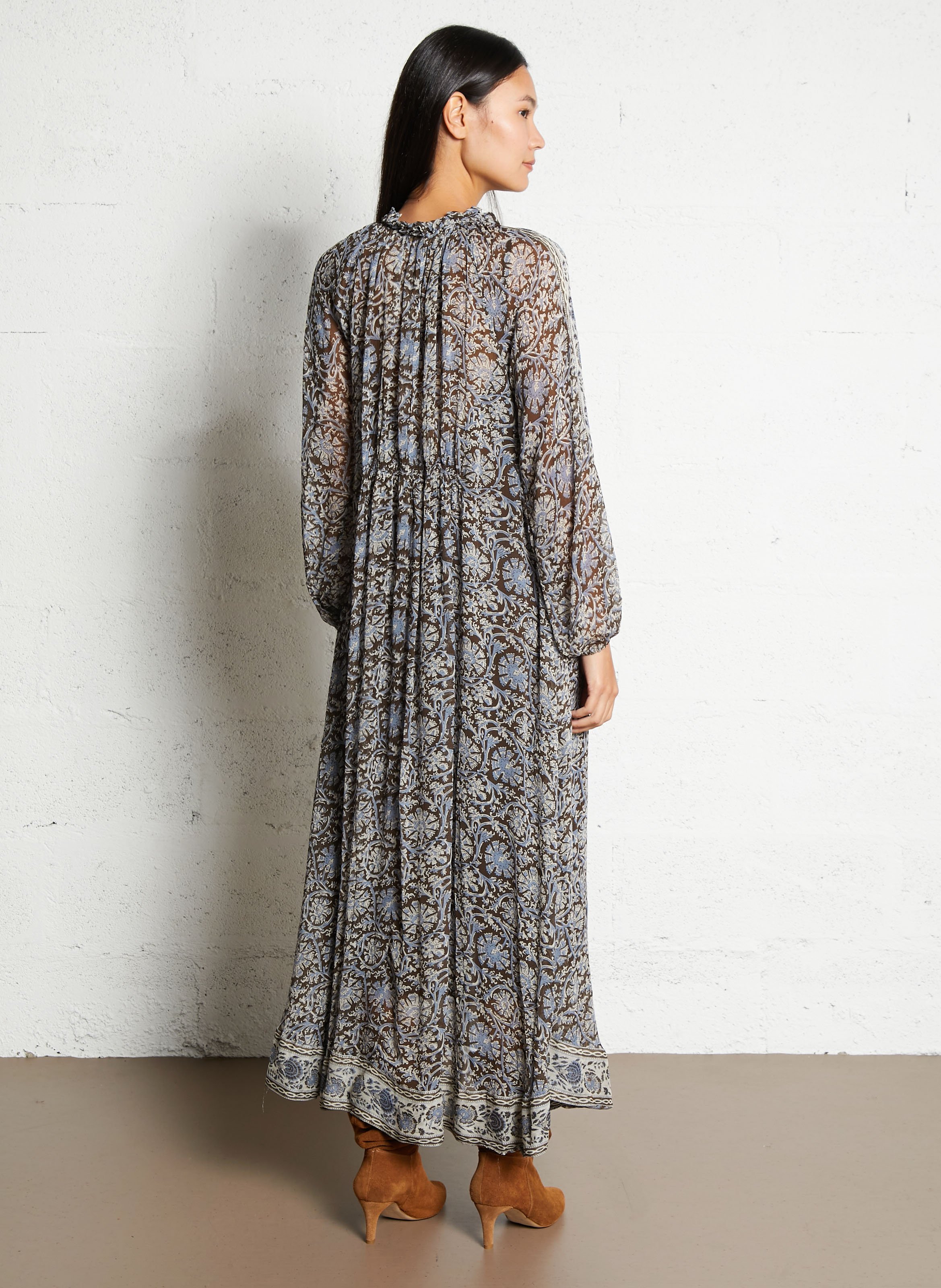 Chemise en coton imprimé MAISON HOTEL Bleu