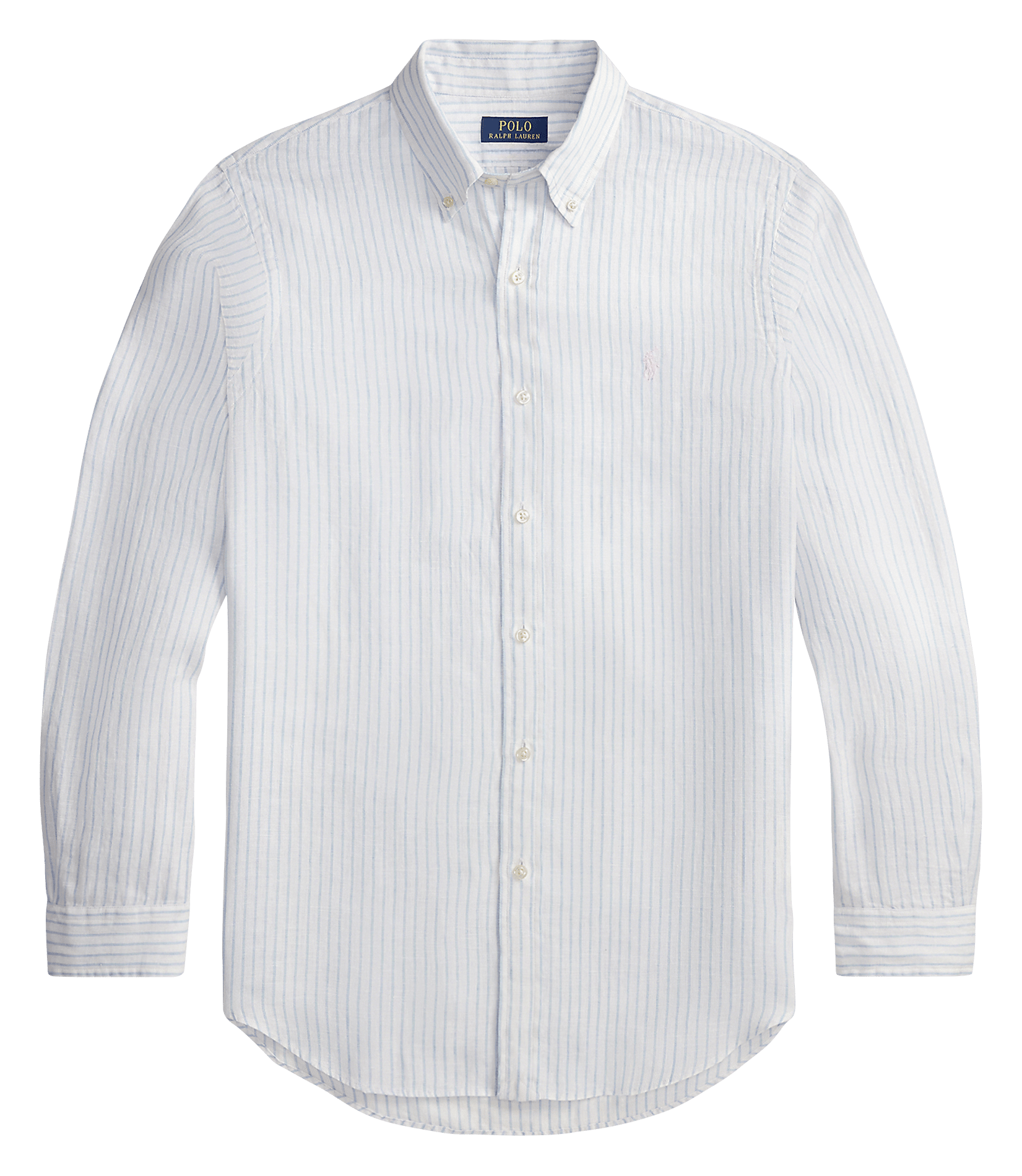 Camisa recta cuello clásico de lino a rayas POLO RALPH LAUREN Blanco