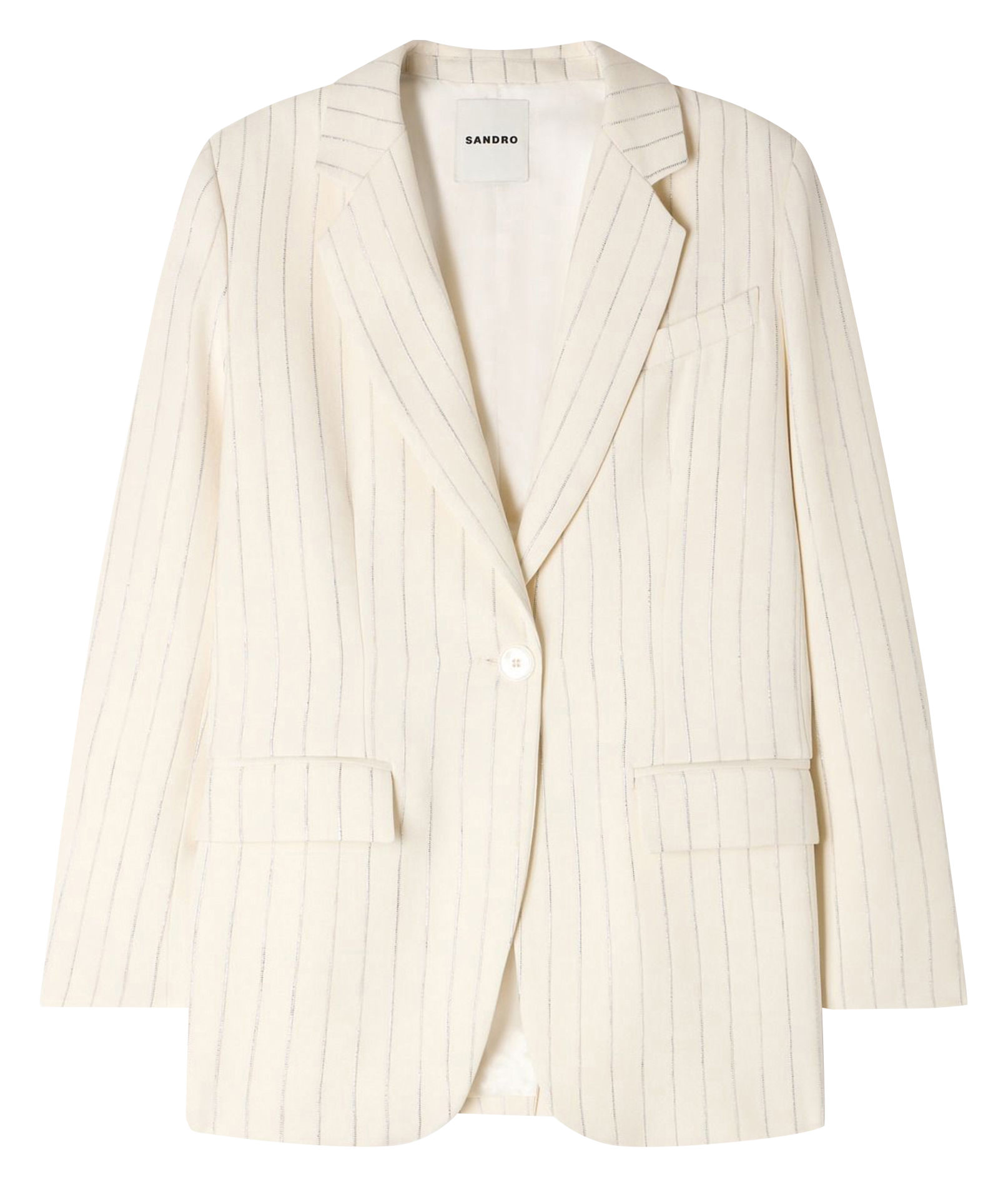 Veste tailleur oversize à rayures SANDRO Beige
