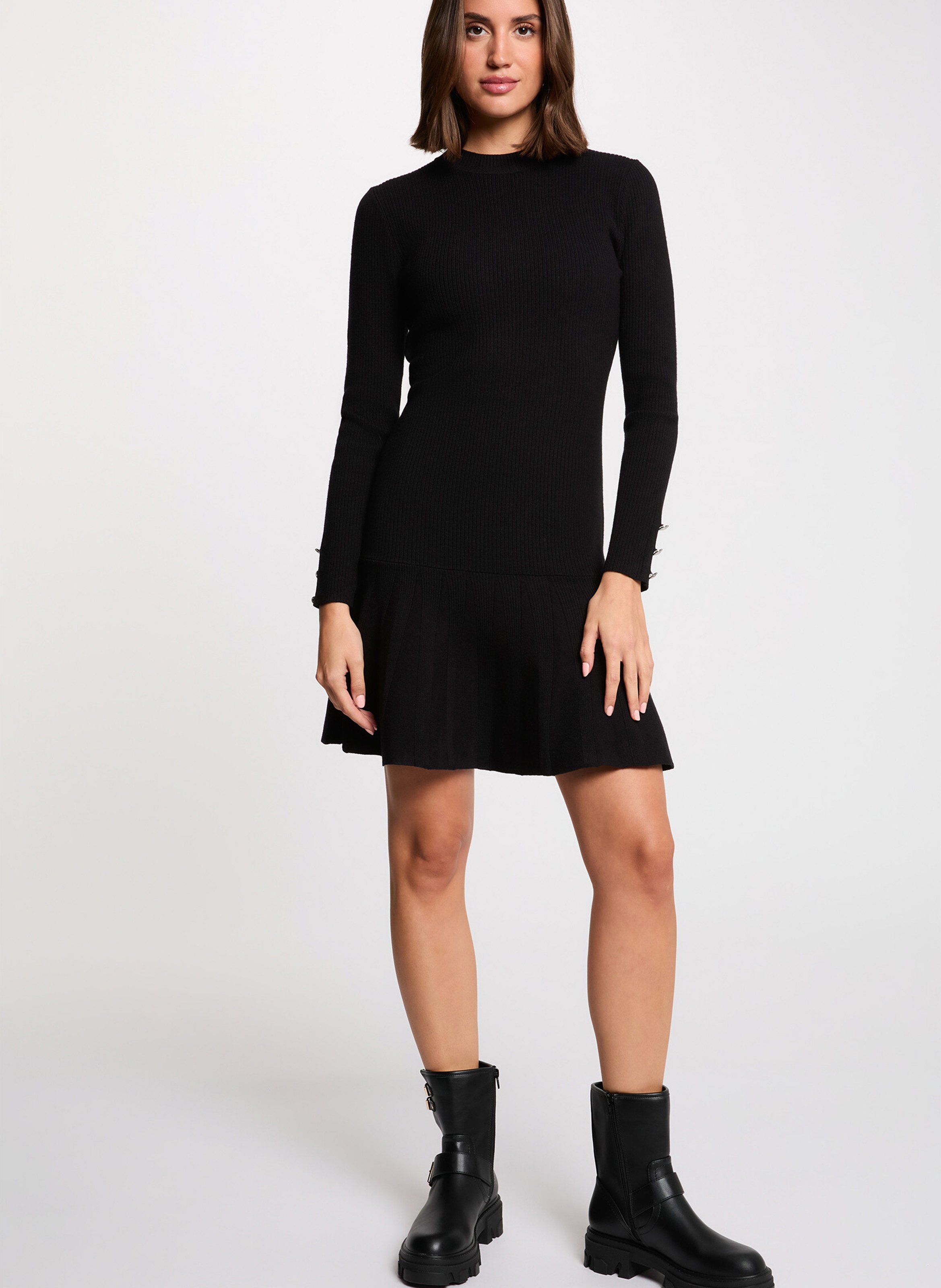 Robe courte trapèze unie MORGAN Noir