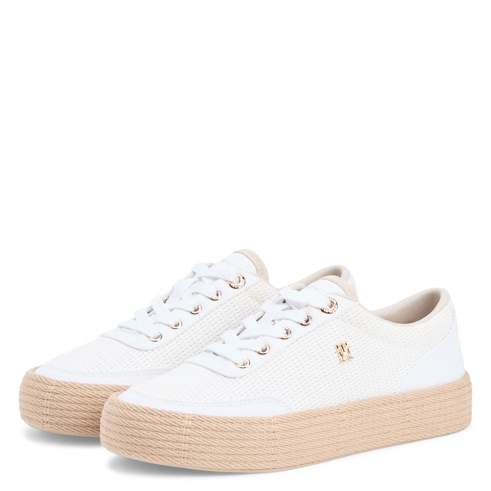 Plain low-top cotton sneakers TOMMY HILFIGER White