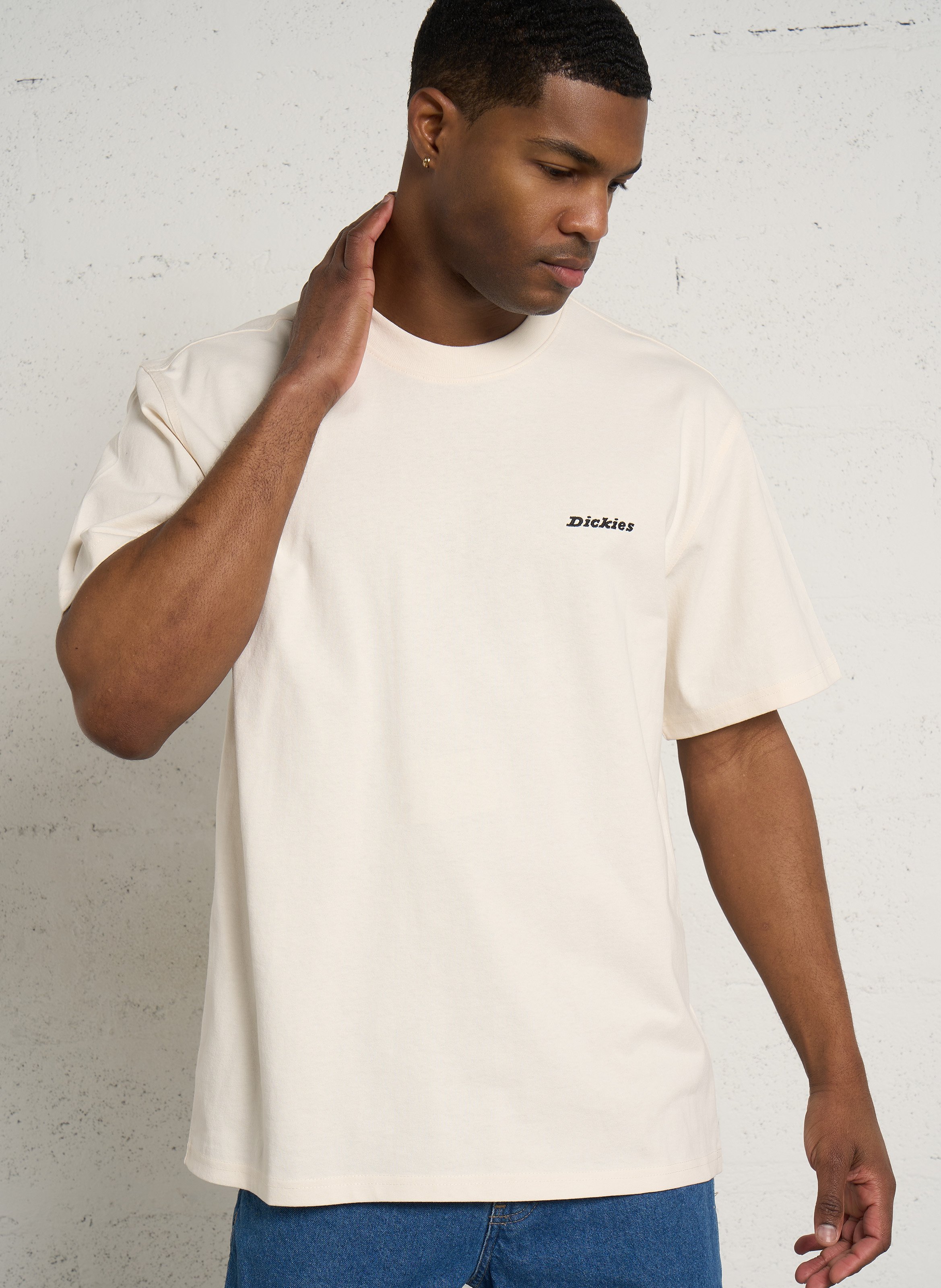 Ruimvallend, katoenen T-shirt met ronde hals en borduursel DICKIES