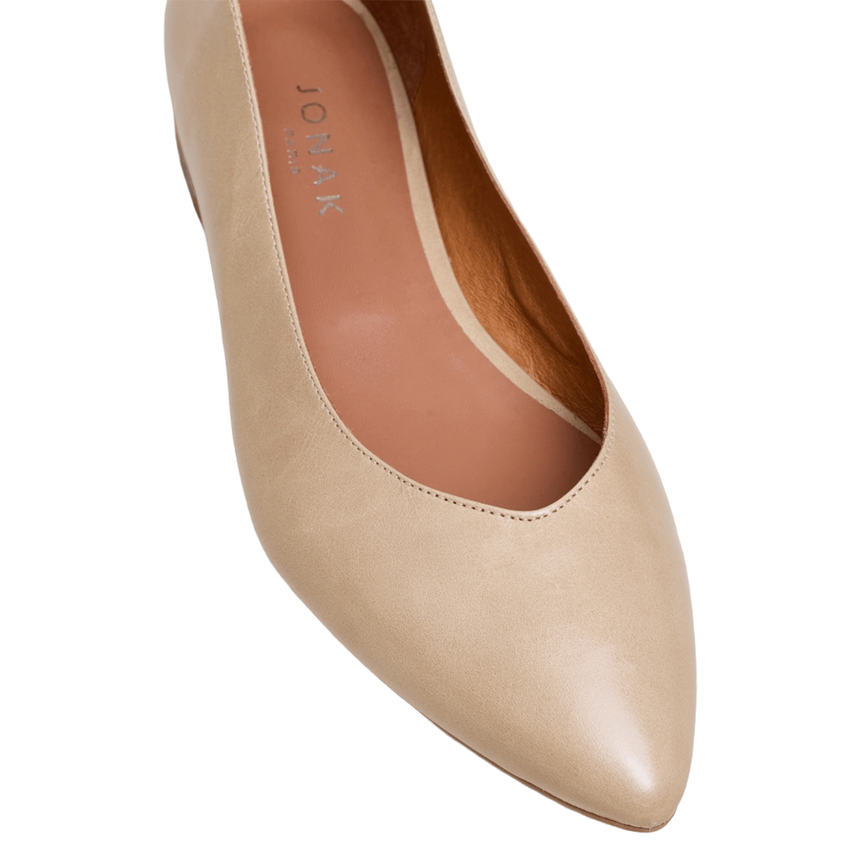 Ballerines plates pointus en cuir JONAK Beige