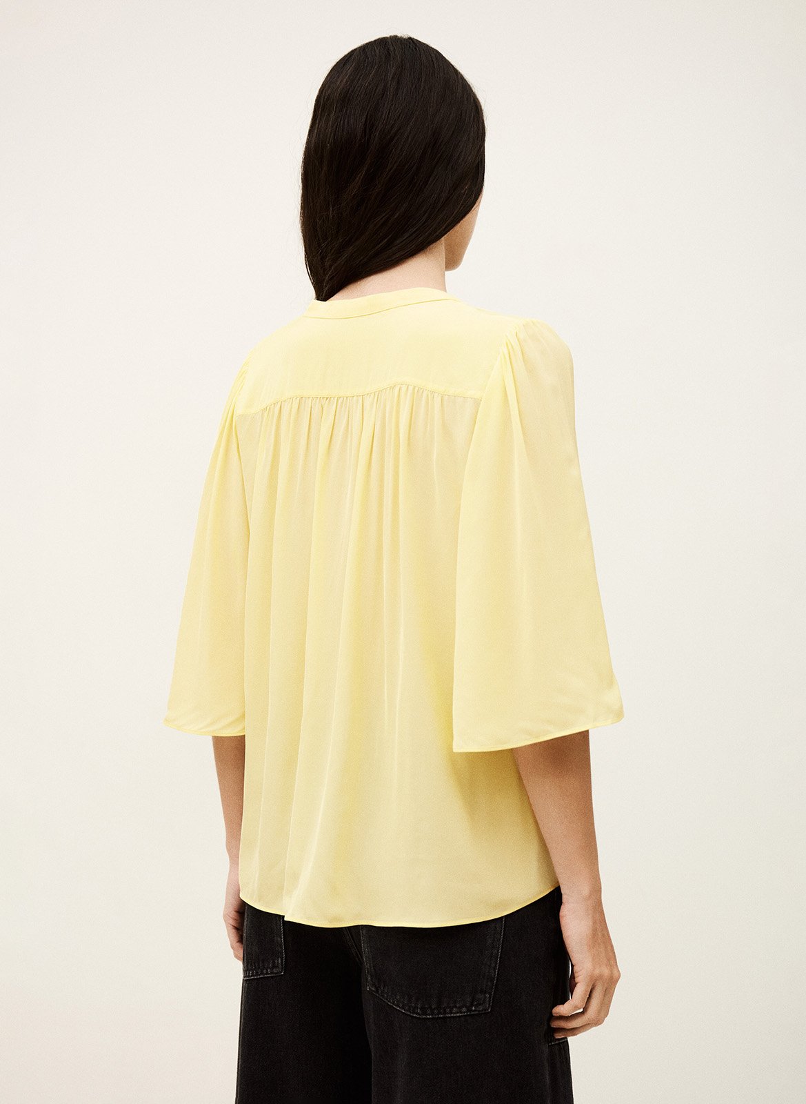 Wijd geplooide effen blouse BA&SH Beige