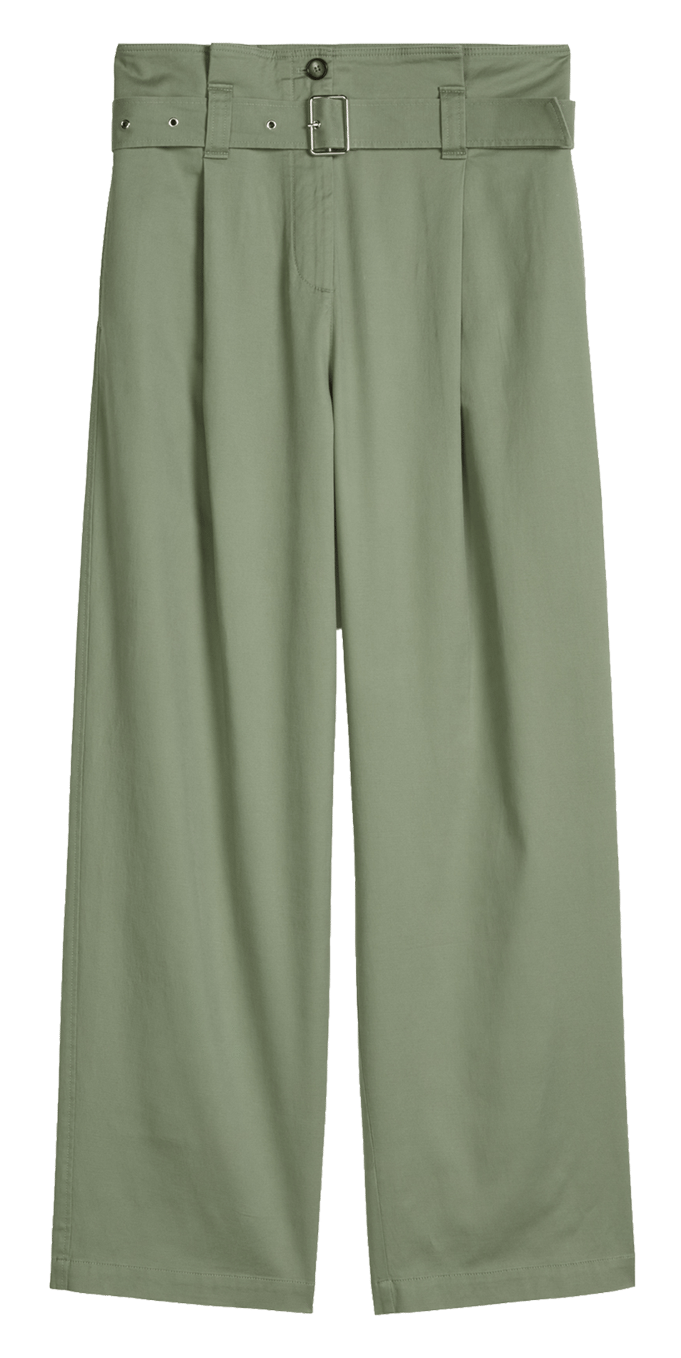 Rechttoe-rechtaan pantalon met plooien en riem MARC O'POLO Groen